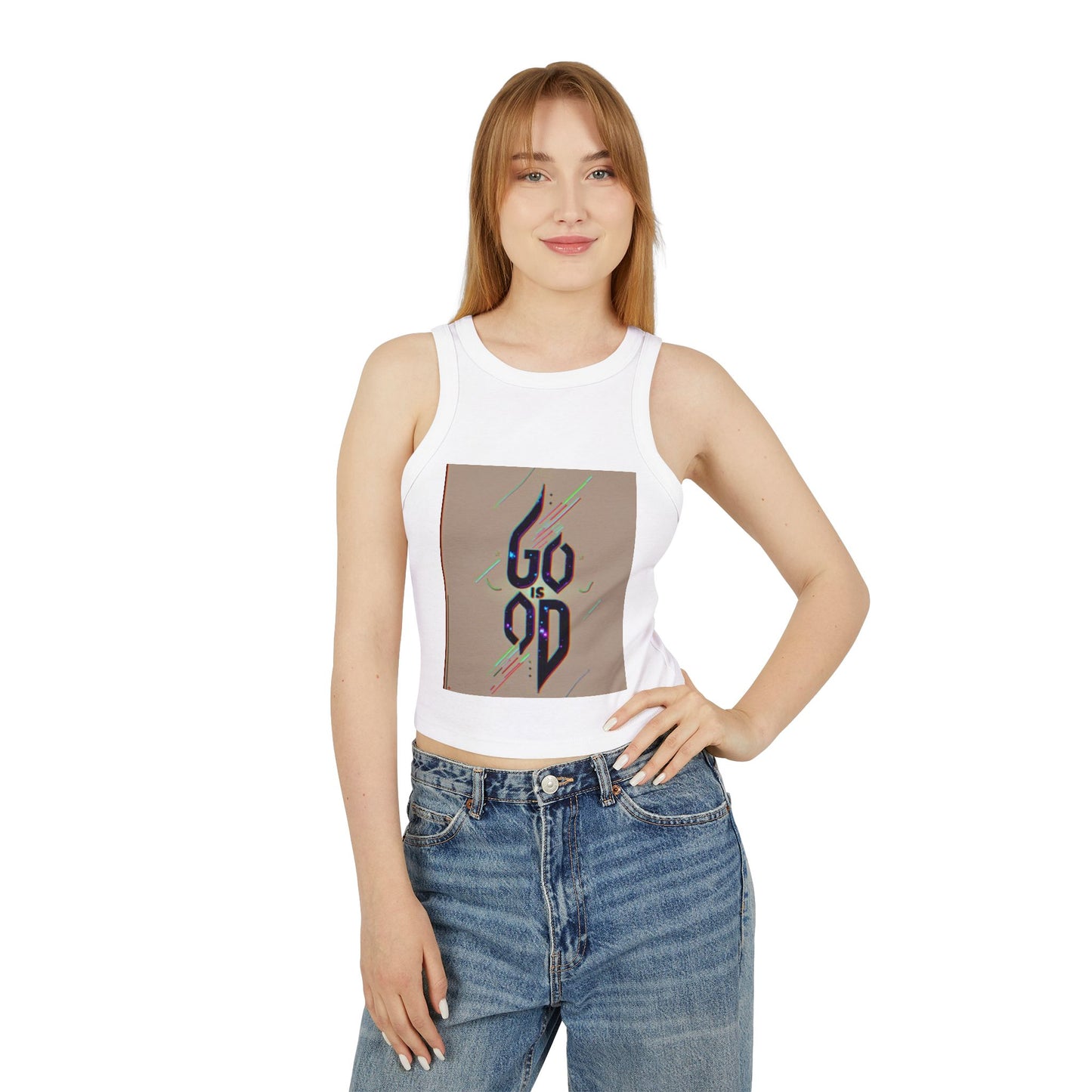 Inspirational Women's Micro Rib Racer Tank Top, Empowerment Tee, Motivational Workout Shirt, Stylish Athleisure Top, Gift for Her