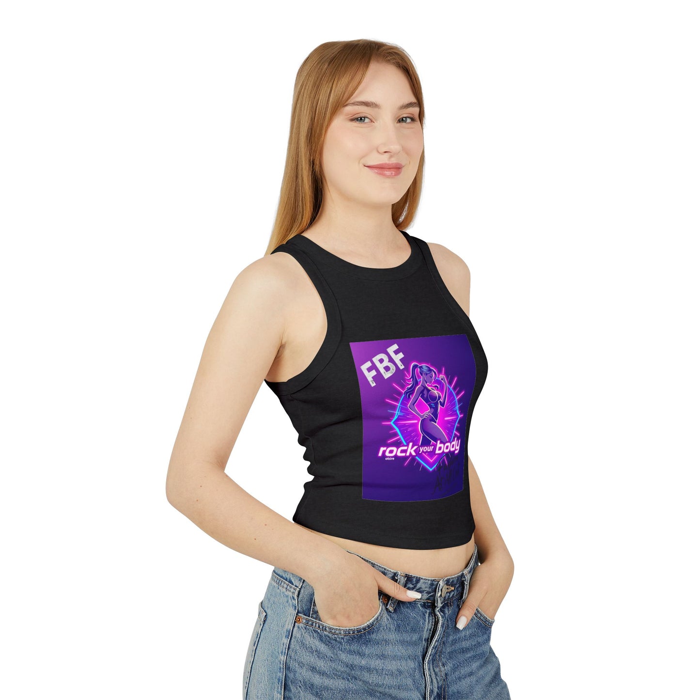 Rock Your Body Women's Racer Tank Top, Fitness Top, Workout Wear, Summer Top, Trendy Tank