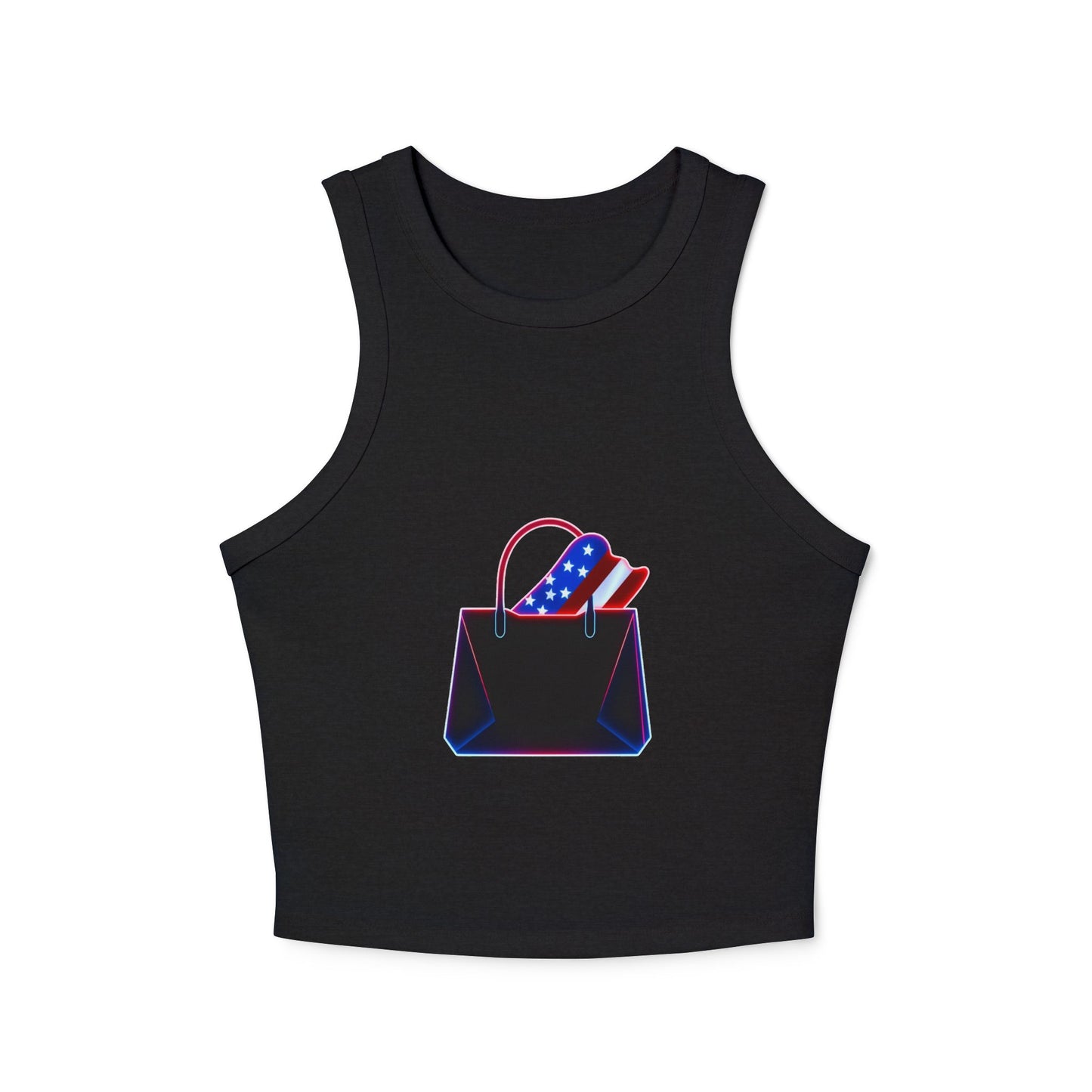 Patriotic Graphic Racerback Tank Top - Women's Summer Style, Independence Day Fashion, Concert Wear, Casual Chill