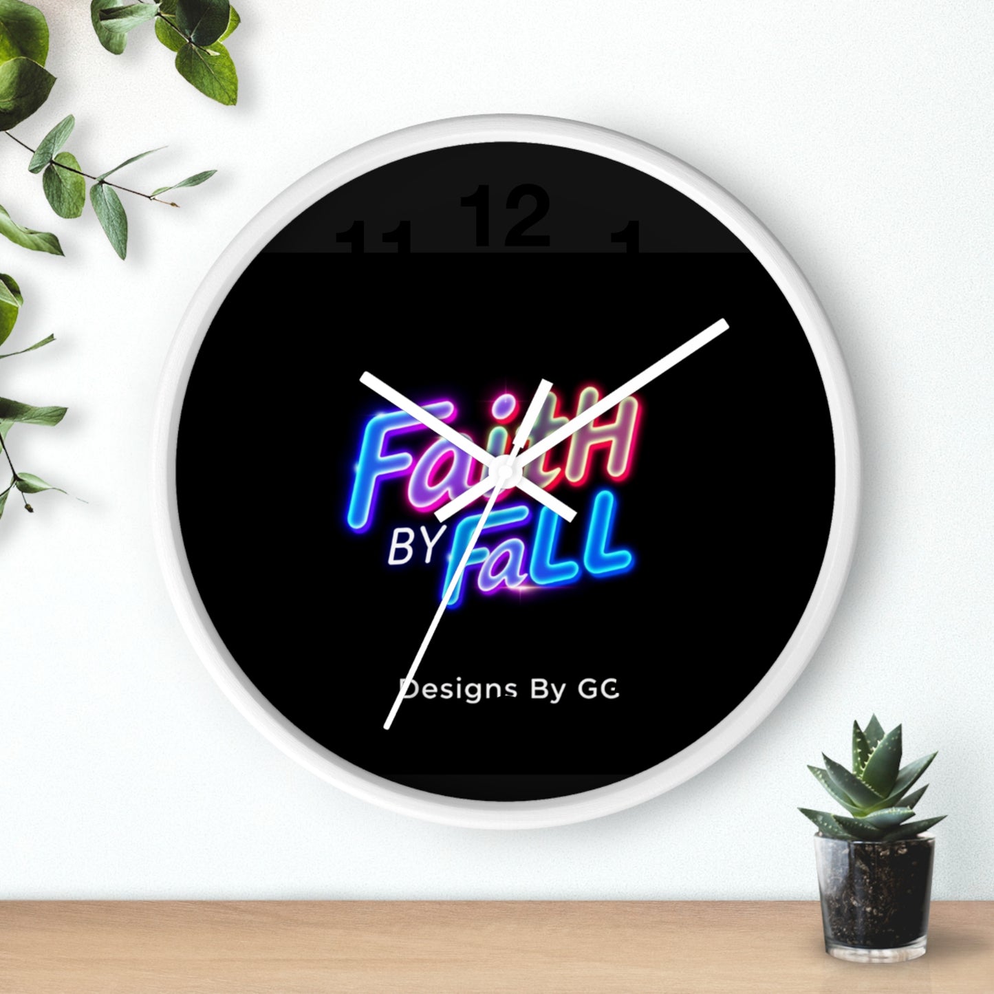 Neon Faith Wall Clock - Inspirational Home Decor | Designs by GG