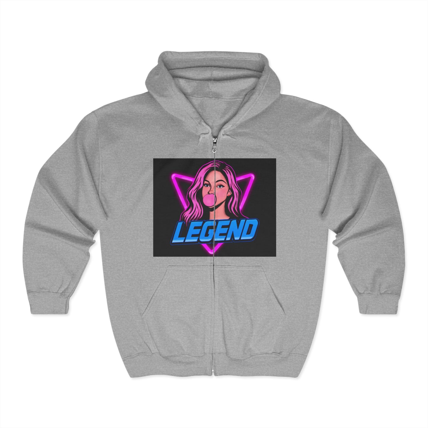 Legendary Love Zip Hoodie, Unisex Graphic Sweatshirt, Cozy Gift for Music Lovers, Valentine's Day Apparel, Trendy Casual Wear