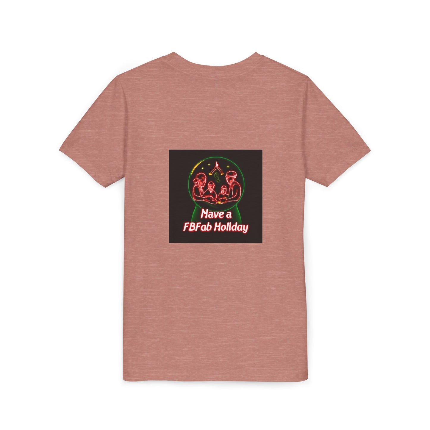 Youth Christmas Short Sleeve Tee, Holiday Tee, Xmas Gift for Kids, Fun Tee for Celebrations, Winter Festive Shirt
