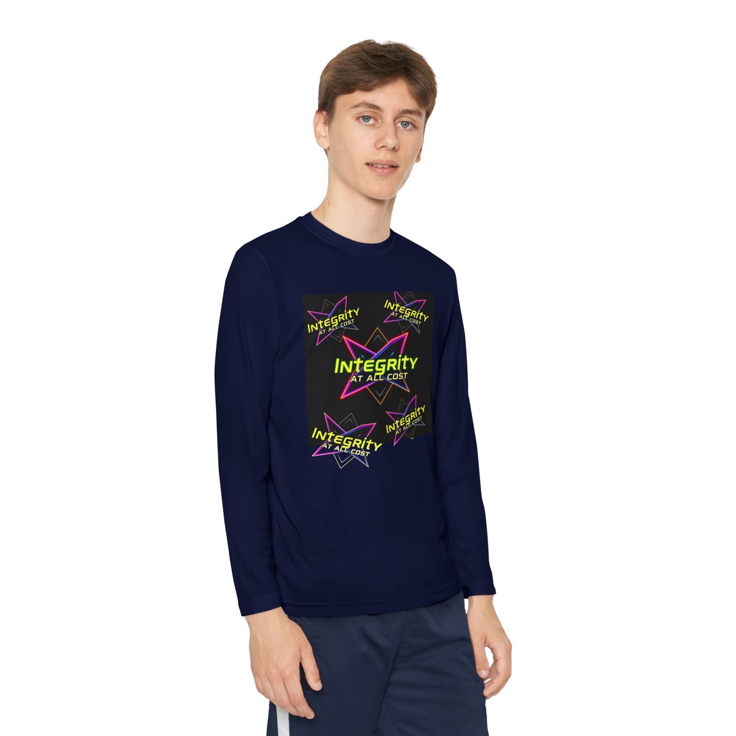 Integrity Youth Long Sleeve Tee, Cool Graphic Shirt, Motivational Apparel, Perfect for Sports, Birthday Gift