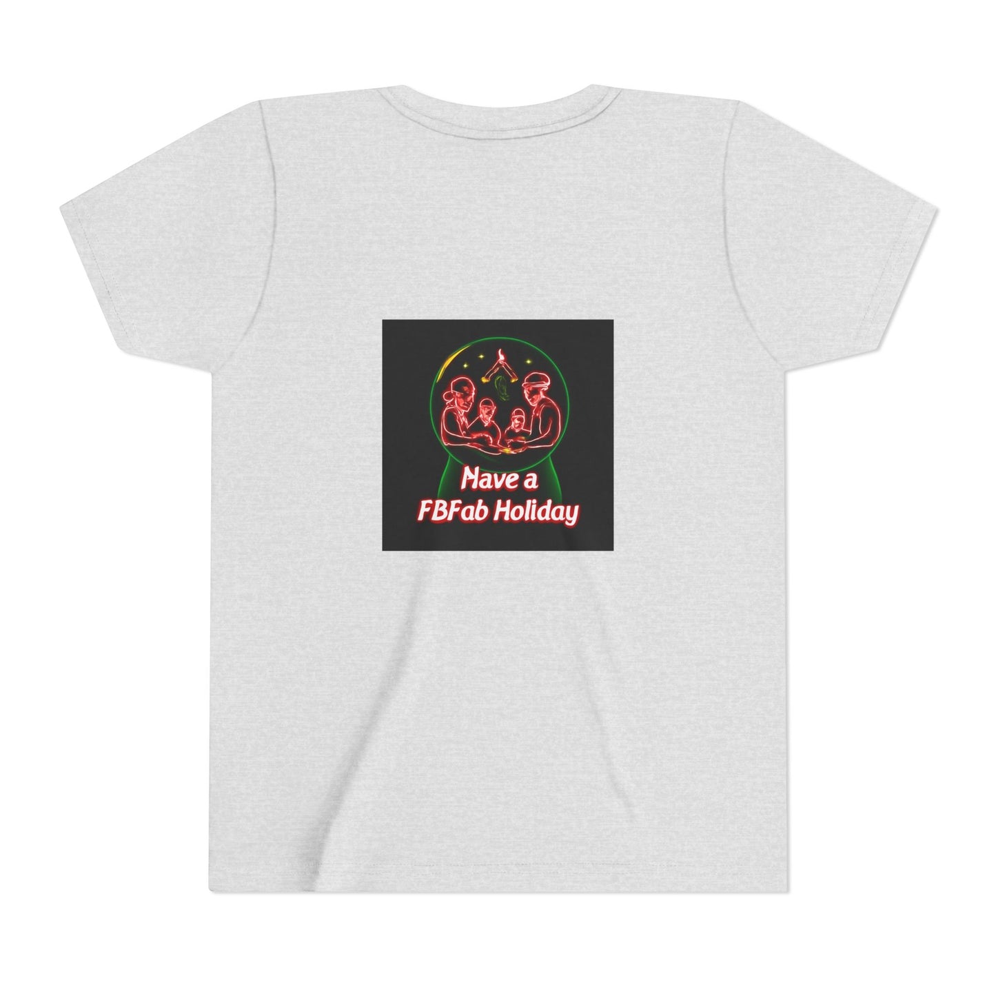 Youth Christmas Short Sleeve Tee, Holiday Tee, Xmas Gift for Kids, Fun Tee for Celebrations, Winter Festive Shirt