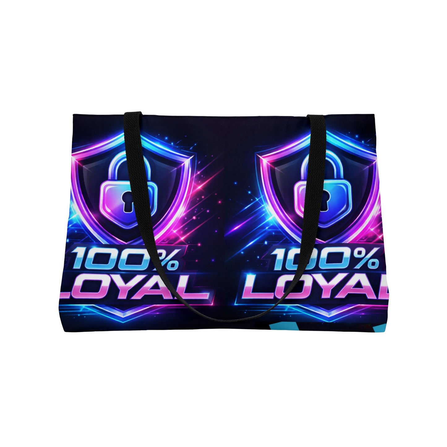 100% Loyal Shield Weekender Tote Bag — Neon Travel Bag