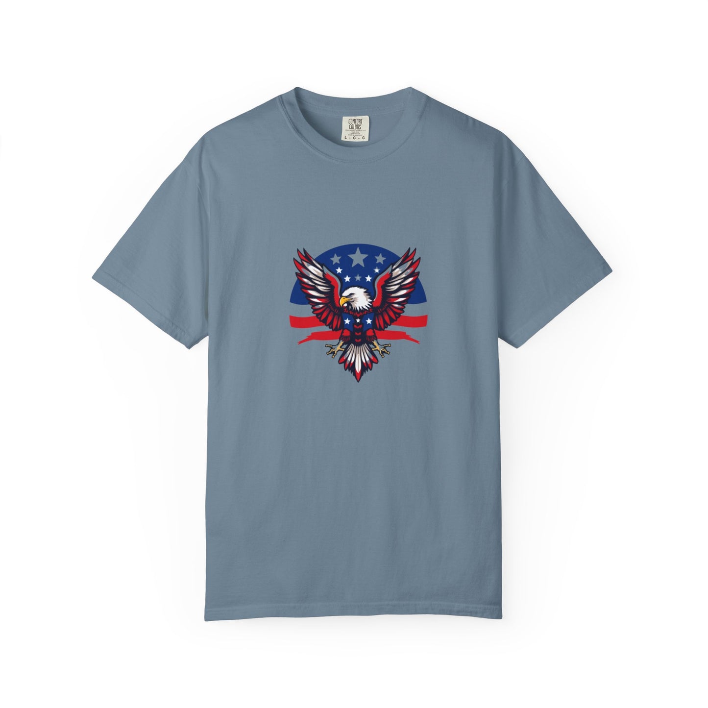 Patriotic T-Shirt with Eagle Graphic | Faith By Flag Tee, Unisex Apparel, Independence Day Shirt, Casual Wear, Gift for Veterans