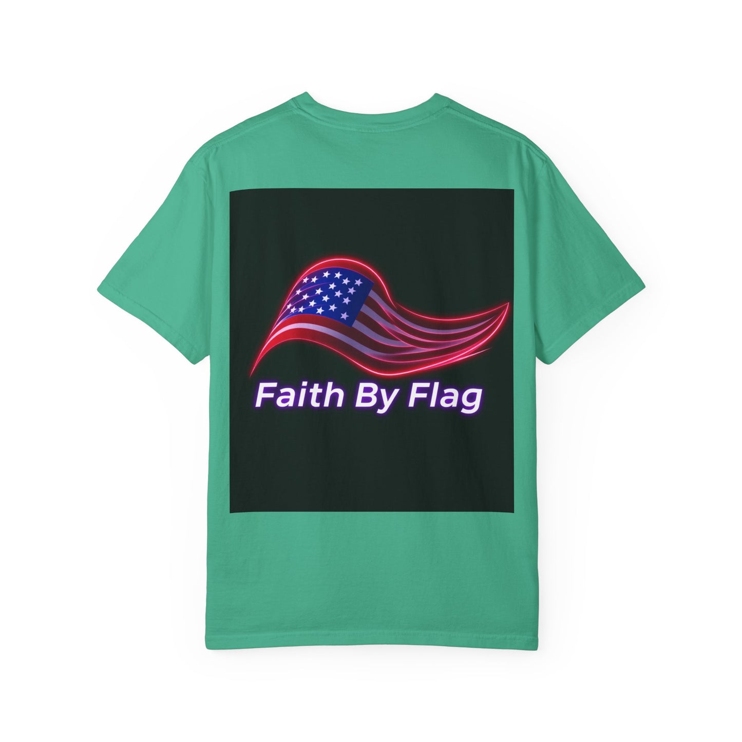 Patriotic T-Shirt with Eagle Graphic | Faith By Flag Tee, Unisex Apparel, Independence Day Shirt, Casual Wear, Gift for Veterans