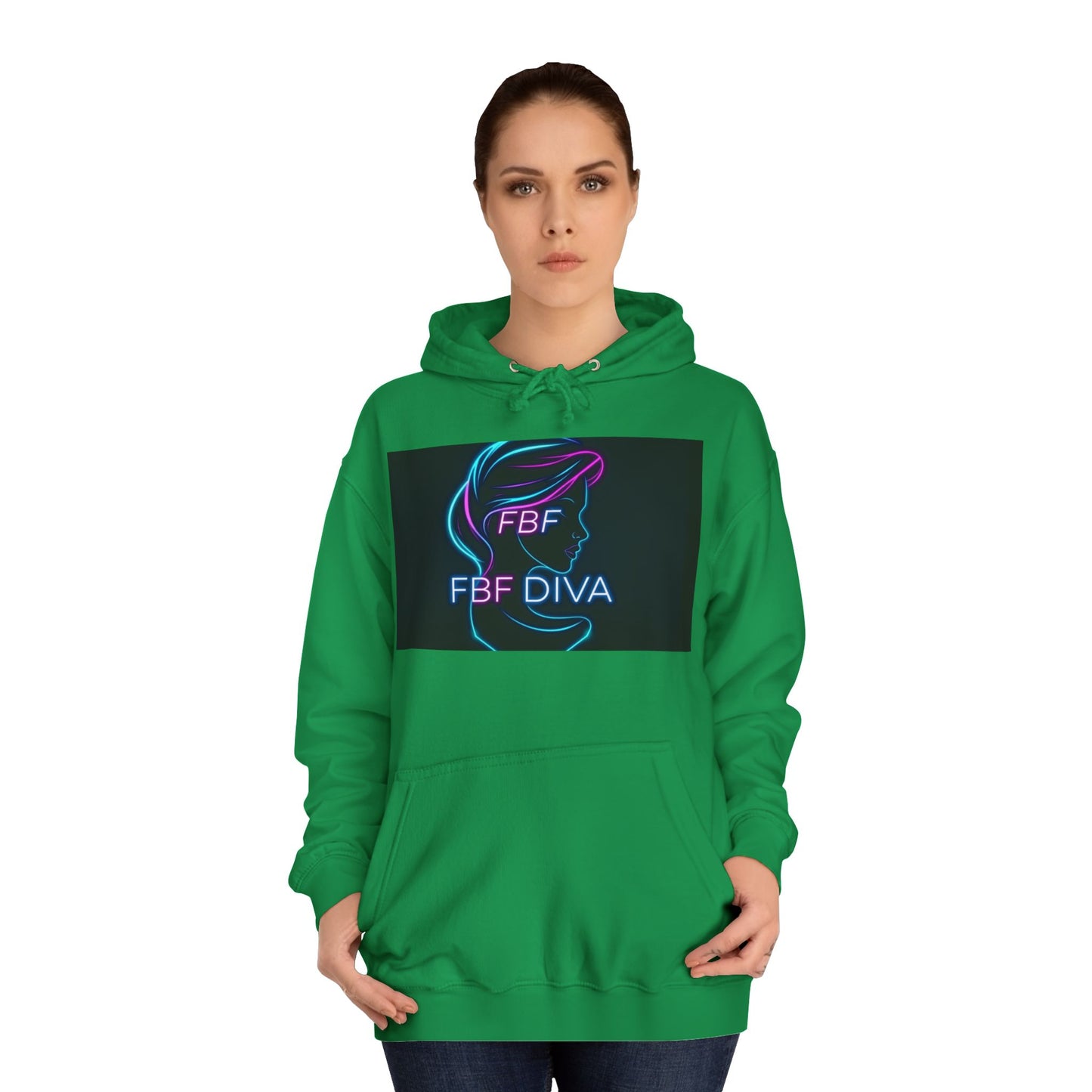 Neon FBF College Hoodie, Unisex Streetwear, Stylish Campus Apparel, Cozy Gift for Students, Trendy College Wear, FBF Diva Hoodie