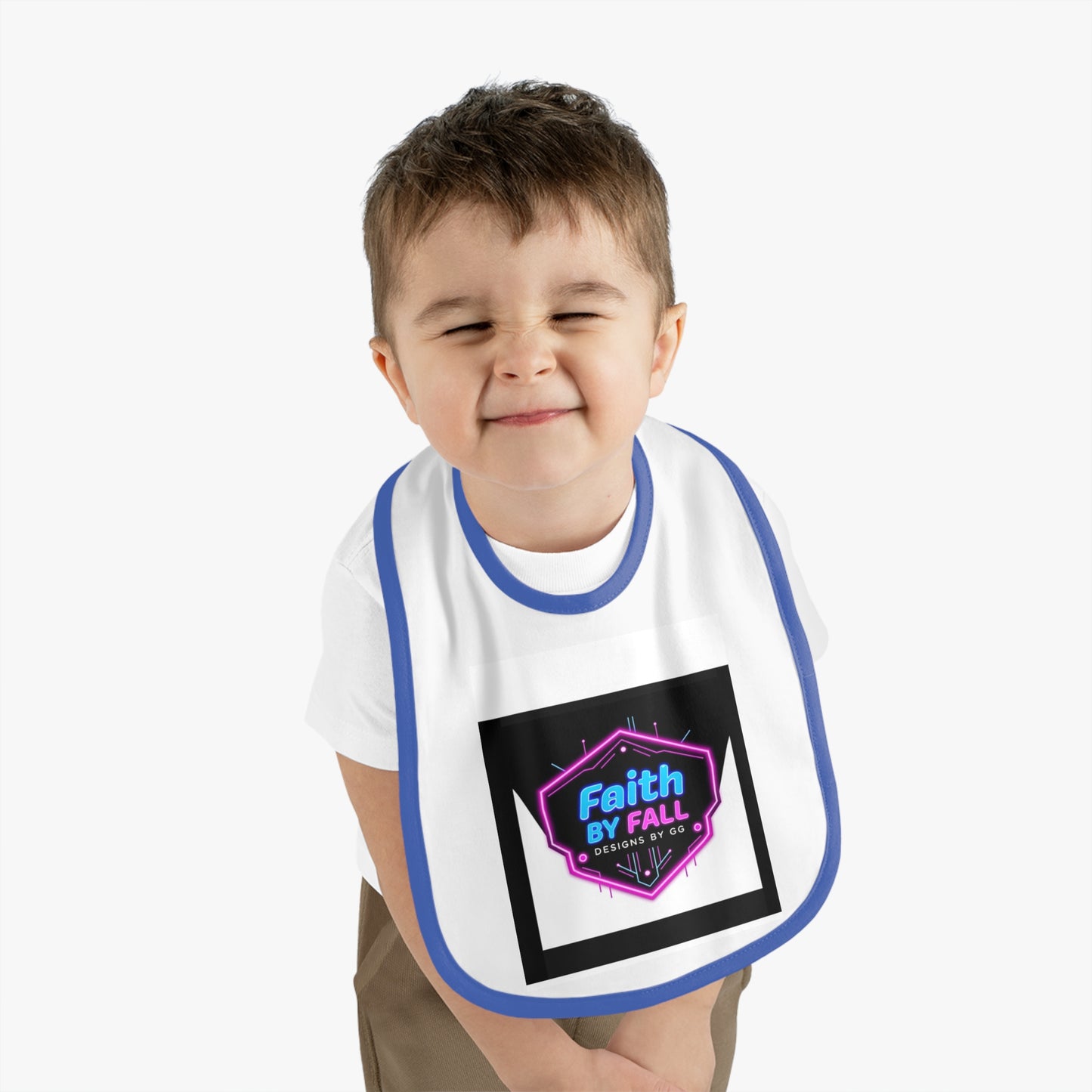 Baby Contrast Trim Jersey Bib