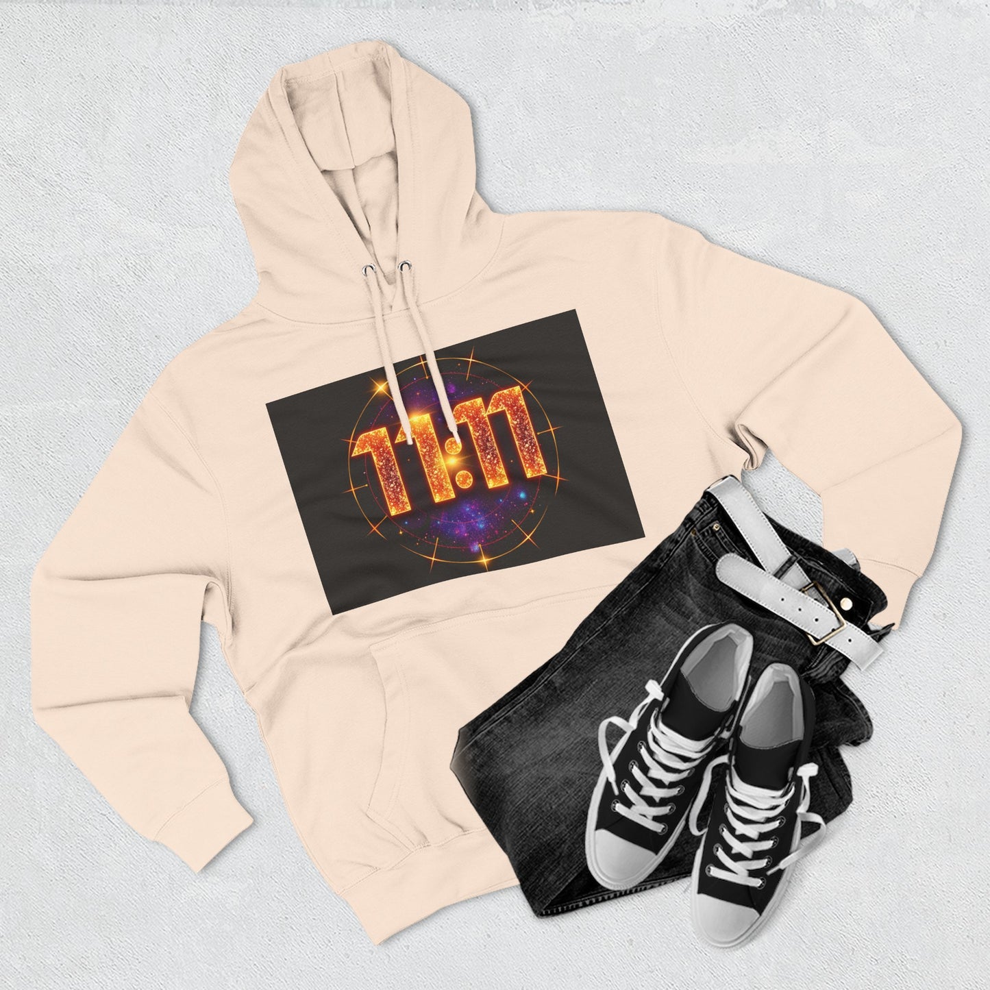 Fleece Hoodie with 11:11 & Superstar Birthrite Design, Cozy Sweatshirt for Spirituality, Affirmations, Astrology Gifts, Unisex Hoodie