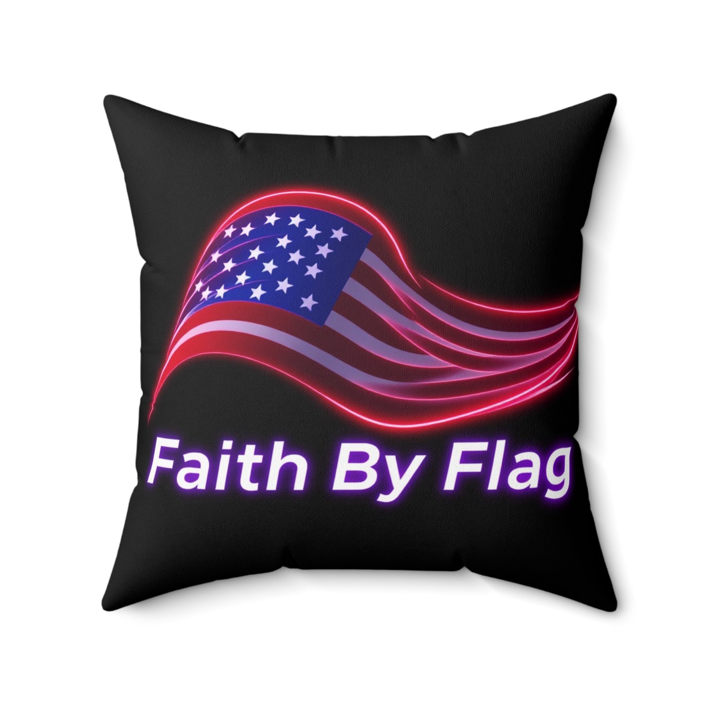 Patriotic Faith Square Pillow | Home Decor, Gift for Veterans, Independence Day, Memorial Day, Decorative Cushion