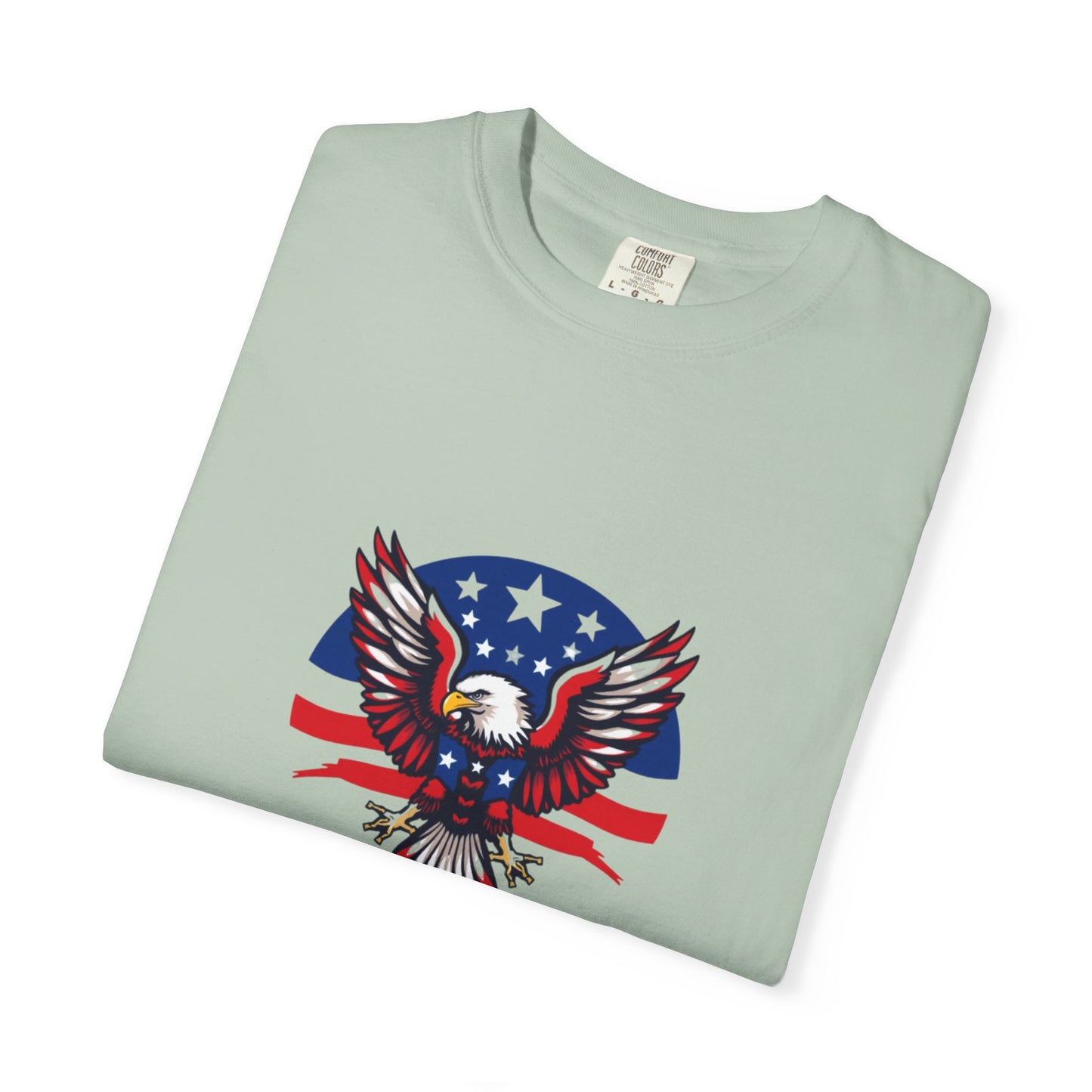 Patriotic T-Shirt with Eagle Graphic | Faith By Flag Tee, Unisex Apparel, Independence Day Shirt, Casual Wear, Gift for Veterans