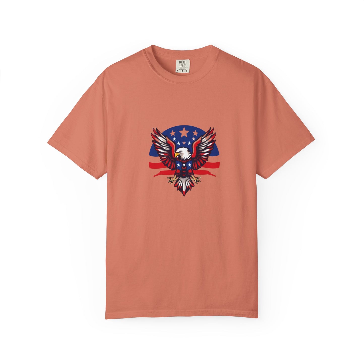 Patriotic T-Shirt with Eagle Graphic | Faith By Flag Tee, Unisex Apparel, Independence Day Shirt, Casual Wear, Gift for Veterans