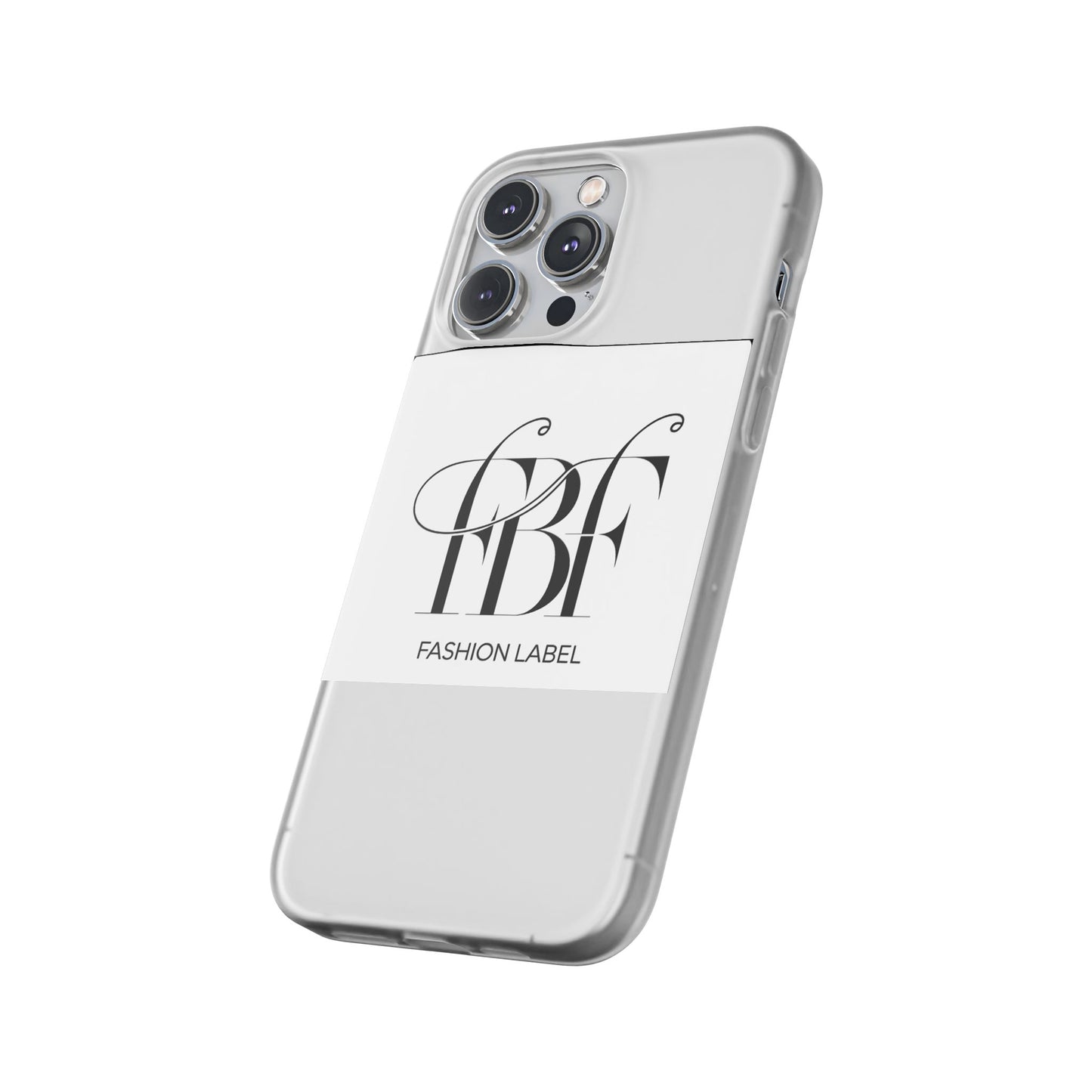 Chic Flexi Phone Case with Fashion Label Design