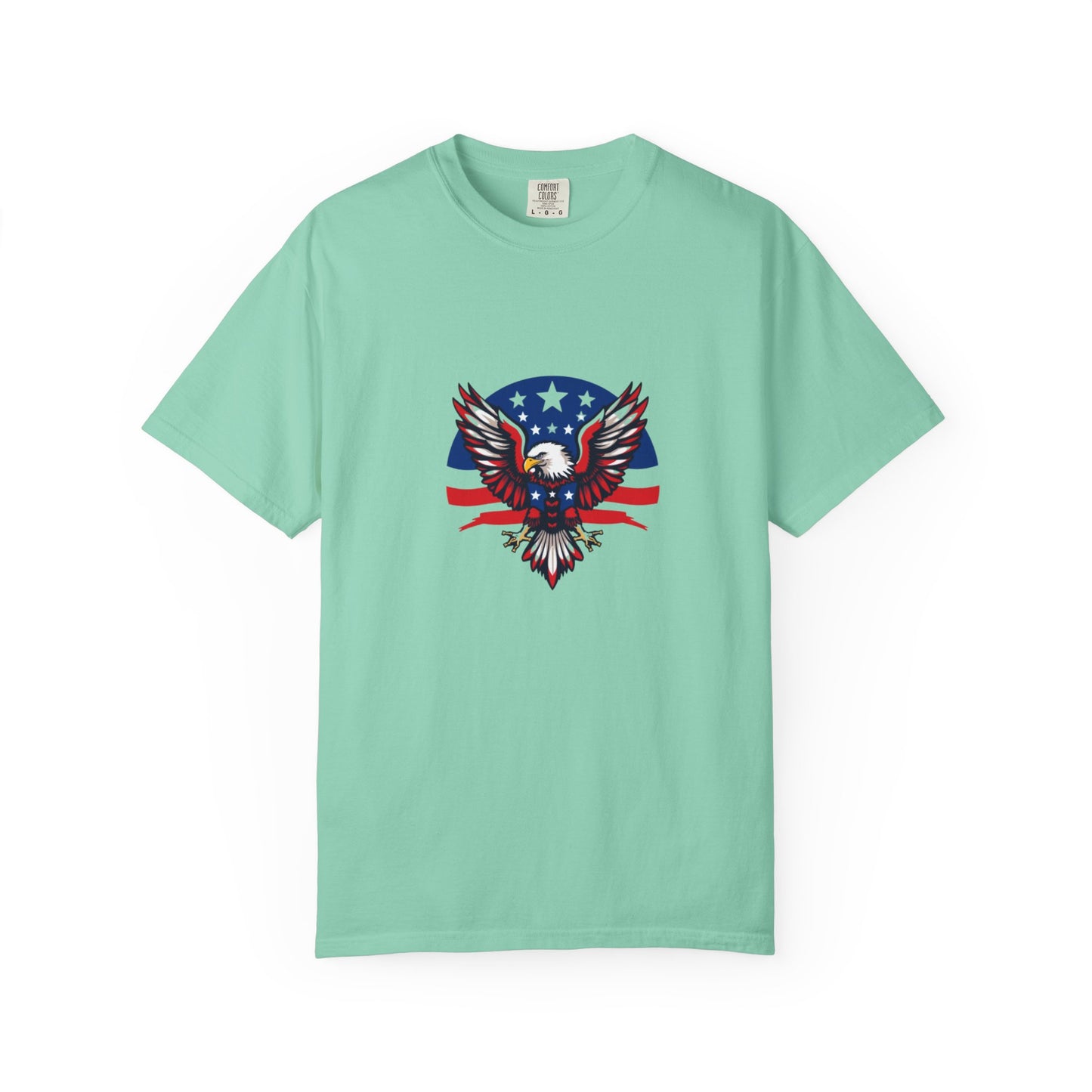 Patriotic T-Shirt with Eagle Graphic | Faith By Flag Tee, Unisex Apparel, Independence Day Shirt, Casual Wear, Gift for Veterans