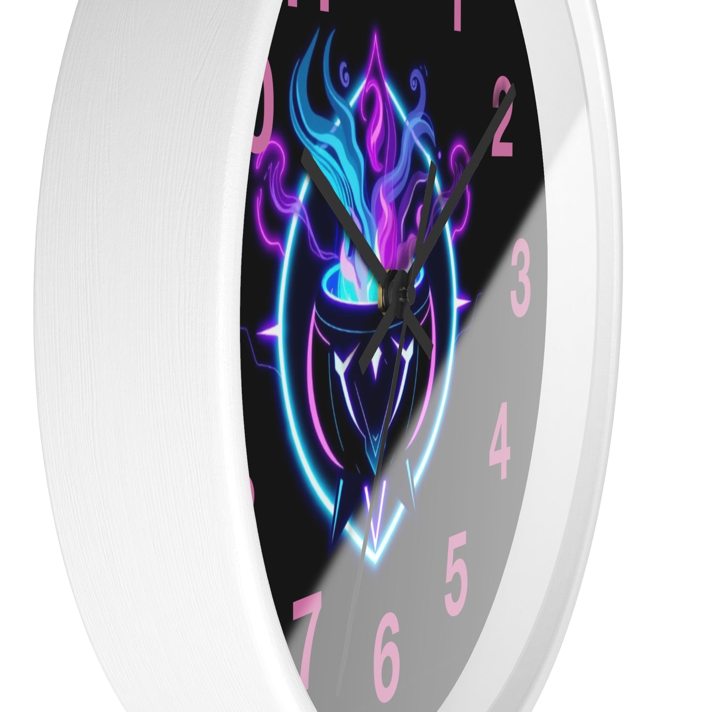 Mystical Flames Wall Clock - Unique Decorative Clock, Home Decor, Gift for Gamers, Fantasy Lovers, Modern Aesthetic
