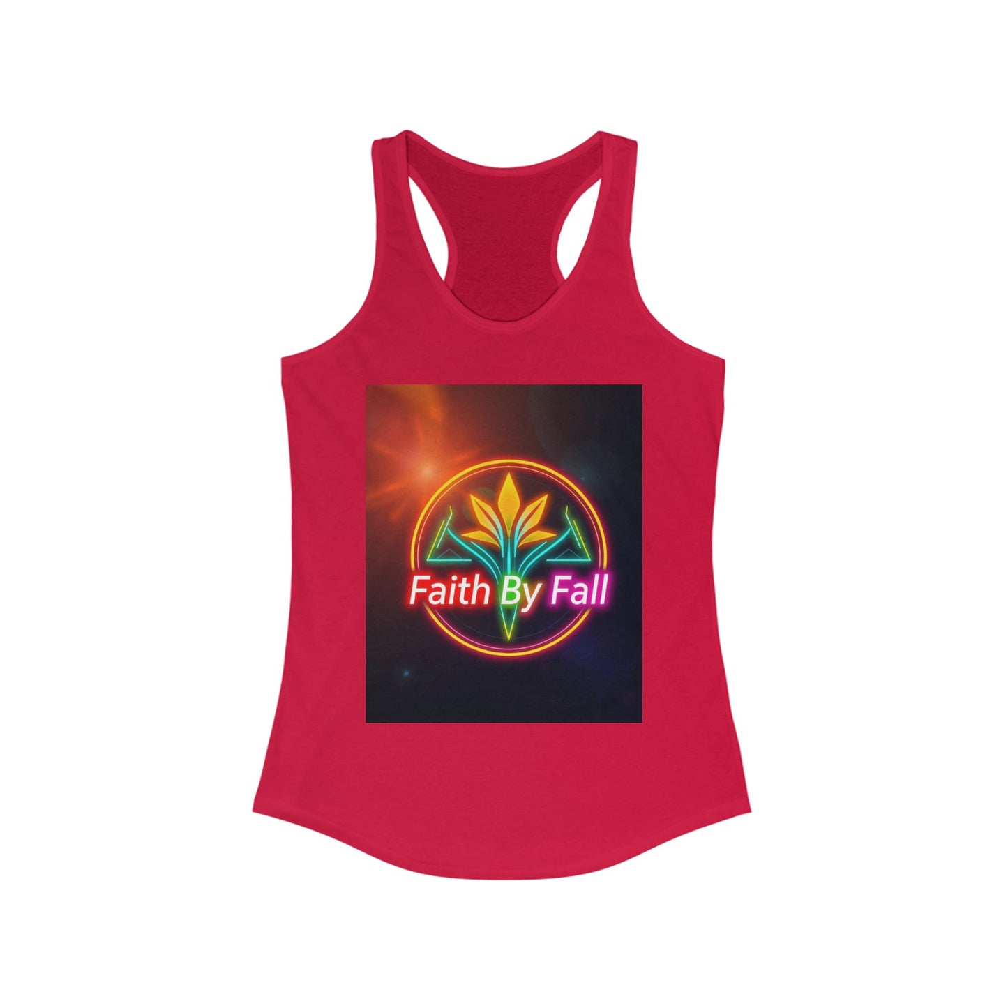 Faith By Fall Racerback Tank, Inspirational Workout Top, Summer Sportswear, Gifts for Her, Motivational Fitness Apparel