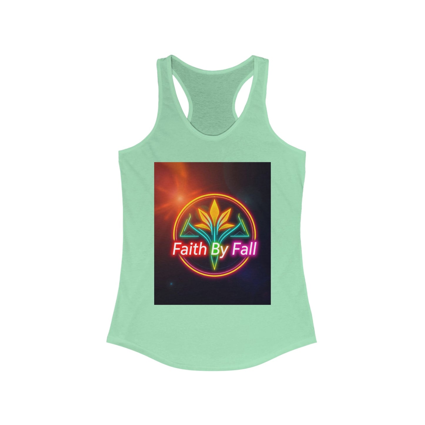 Faith By Fall Racerback Tank, Inspirational Workout Top, Summer Sportswear, Gifts for Her, Motivational Fitness Apparel