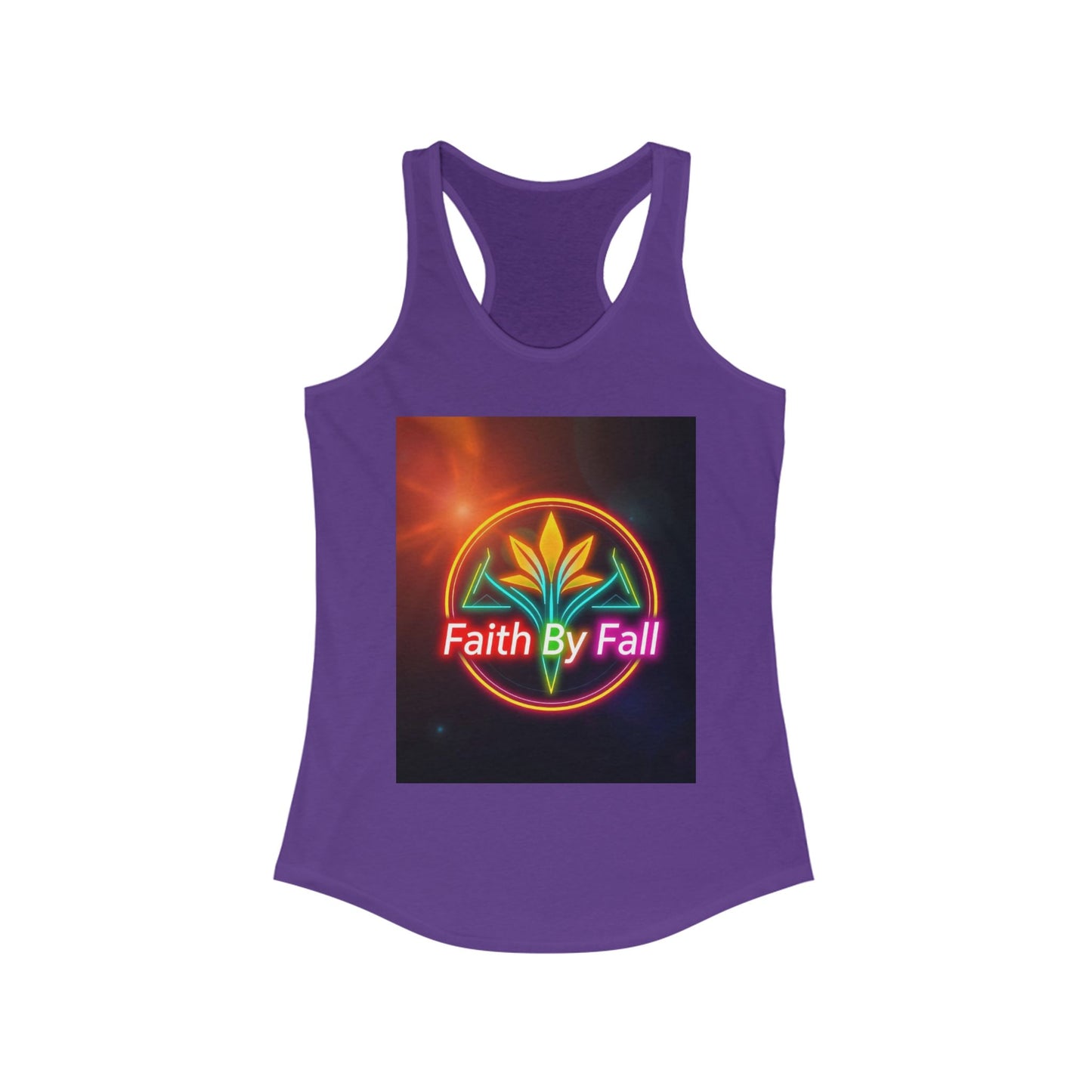Faith By Fall Racerback Tank, Inspirational Workout Top, Summer Sportswear, Gifts for Her, Motivational Fitness Apparel