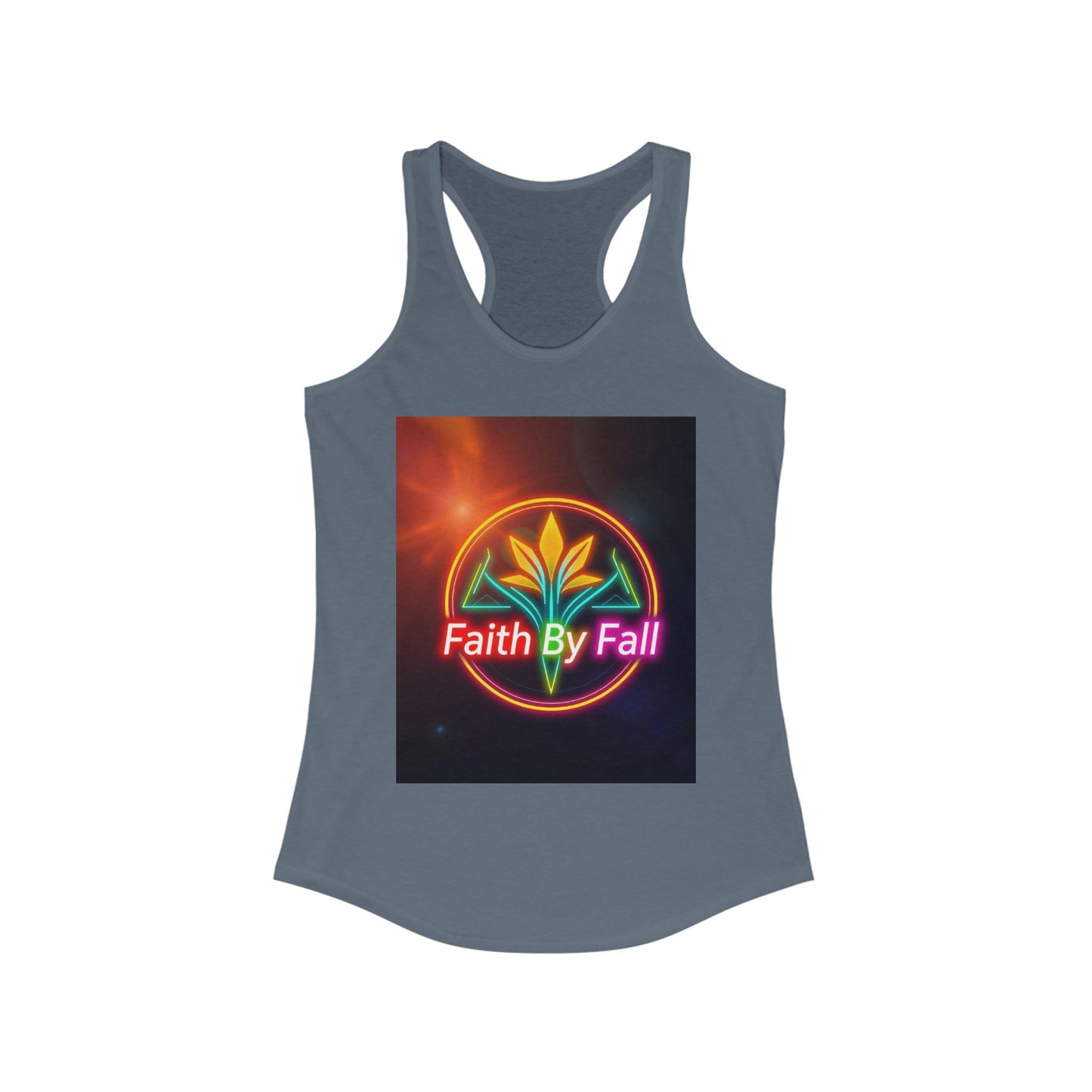 Faith By Fall Racerback Tank, Inspirational Workout Top, Summer Sportswear, Gifts for Her, Motivational Fitness Apparel