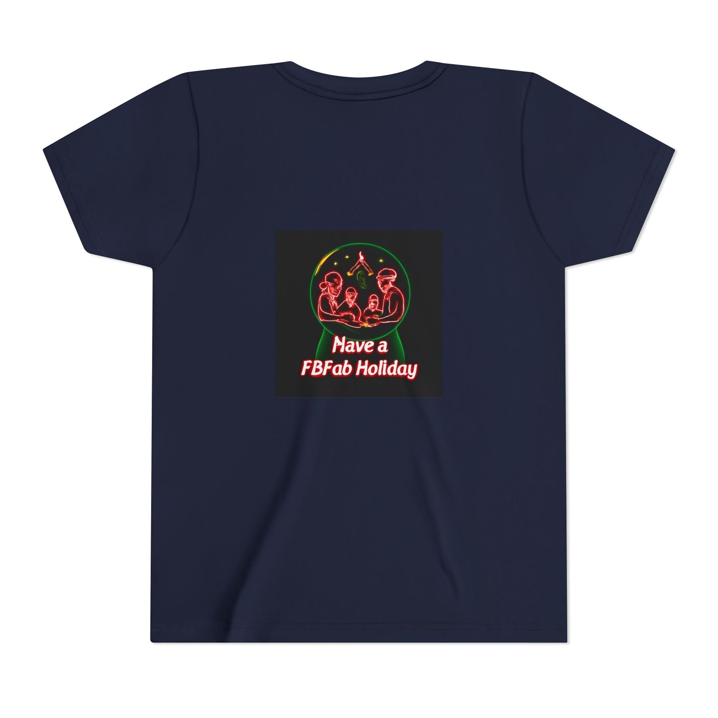 Youth Christmas Short Sleeve Tee, Holiday Tee, Xmas Gift for Kids, Fun Tee for Celebrations, Winter Festive Shirt