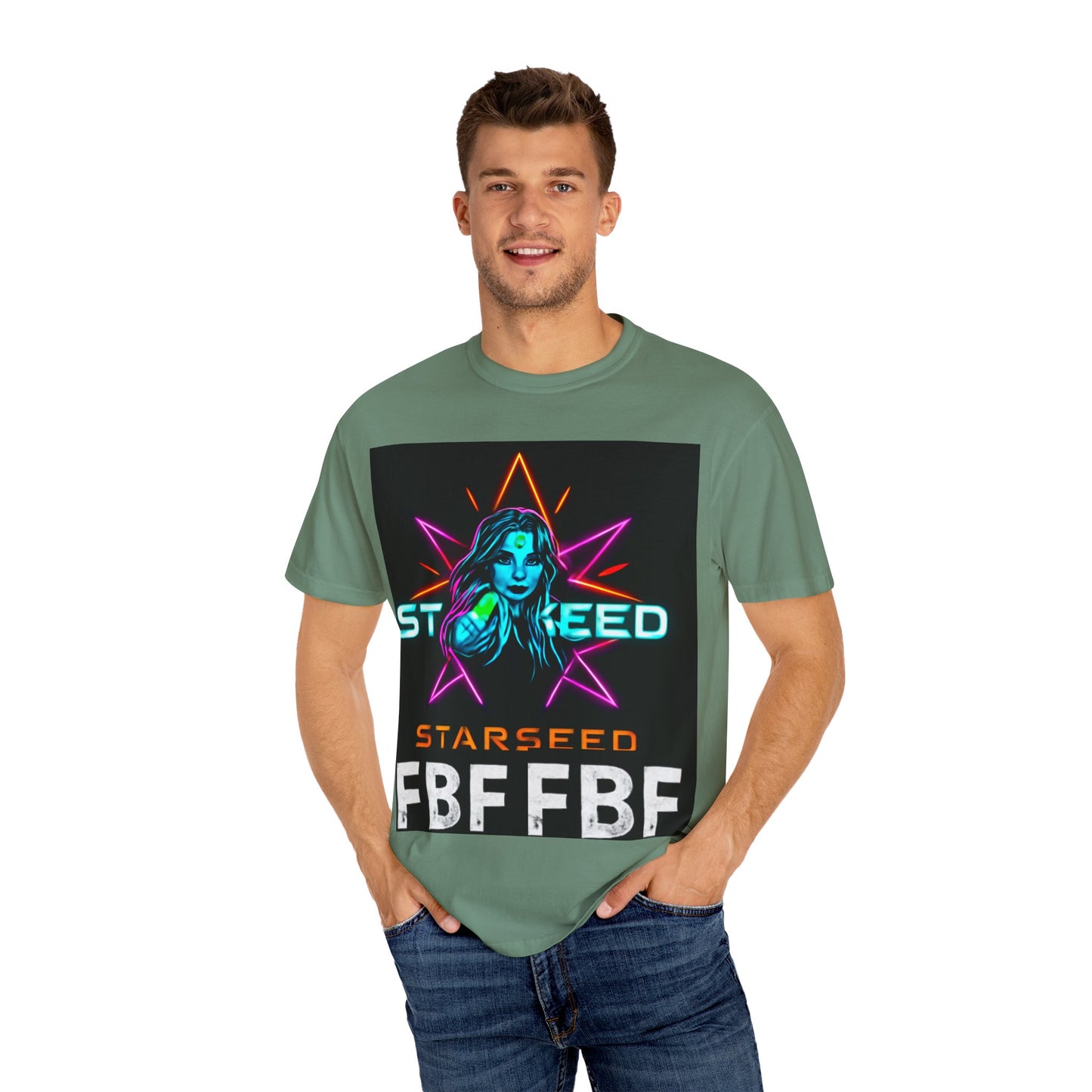 Neon Graphic T-Shirt - Starseed FBF Tee, Unisex Fashion, Cool Gift, Festival Wear, Retro Style, Casual Streetwear