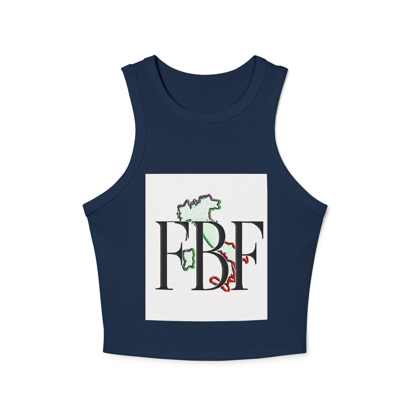 Stylish Women's Crop Tank Top - FBF Graphic, Summer Wear, Festival Top, Trendy Activewear, Casual Outfit