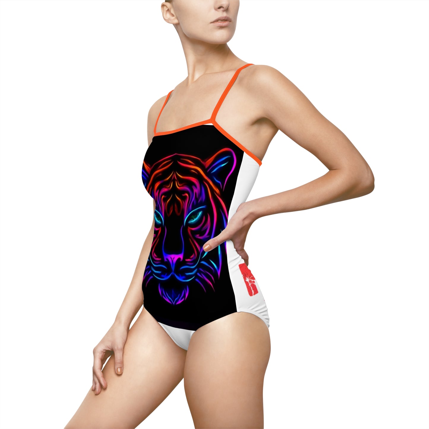Neon Tiger One-Piece Swimsuit | Vibrant Swimwear, Summer Beachwear, Party Outfit, Swim Team Gear, Vacation Must-Have
