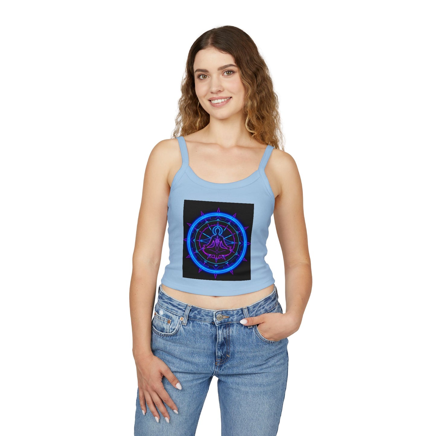 Neon Vibe Women's Spaghetti Strap Tank Top, Casual Summer Top, Festival Apparel, Trendy Graphic Tee, Cool Streetwear, Gift for Her