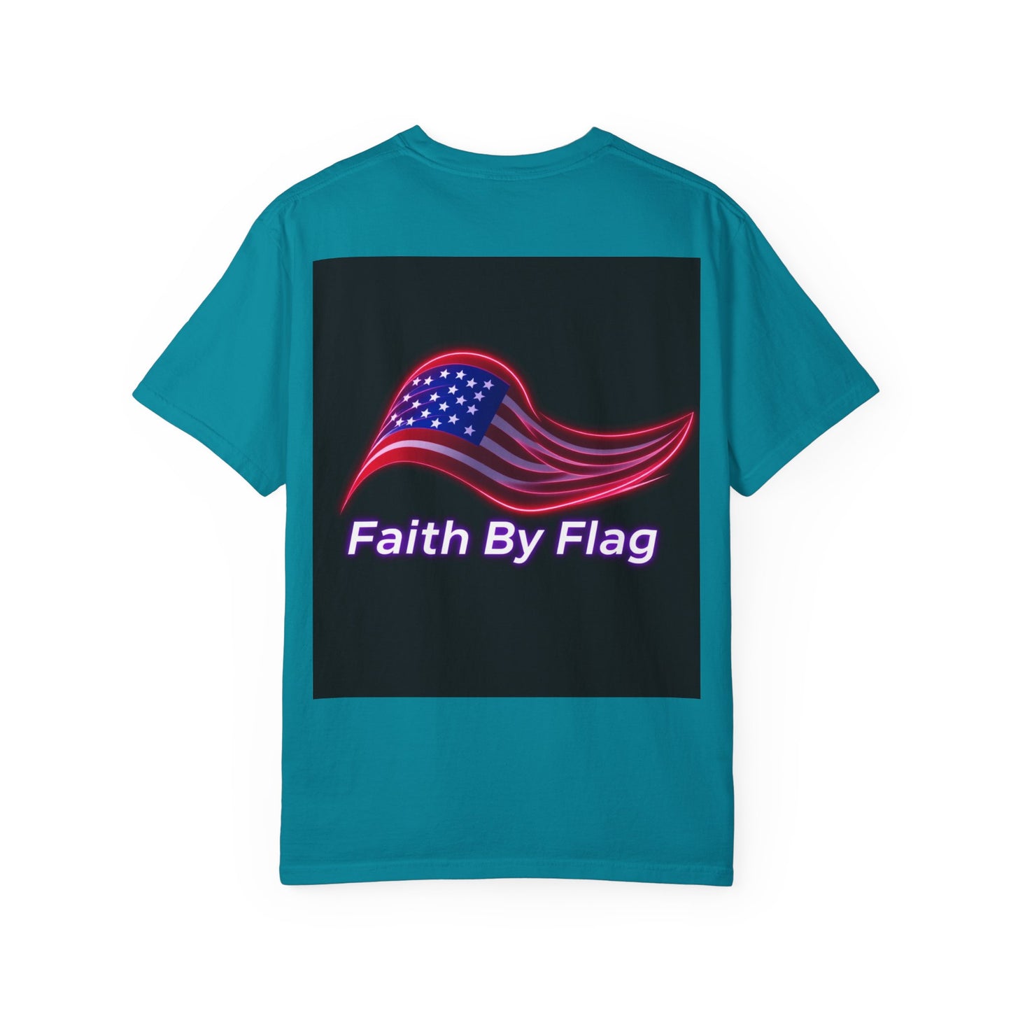 Patriotic T-Shirt with Eagle Graphic | Faith By Flag Tee, Unisex Apparel, Independence Day Shirt, Casual Wear, Gift for Veterans