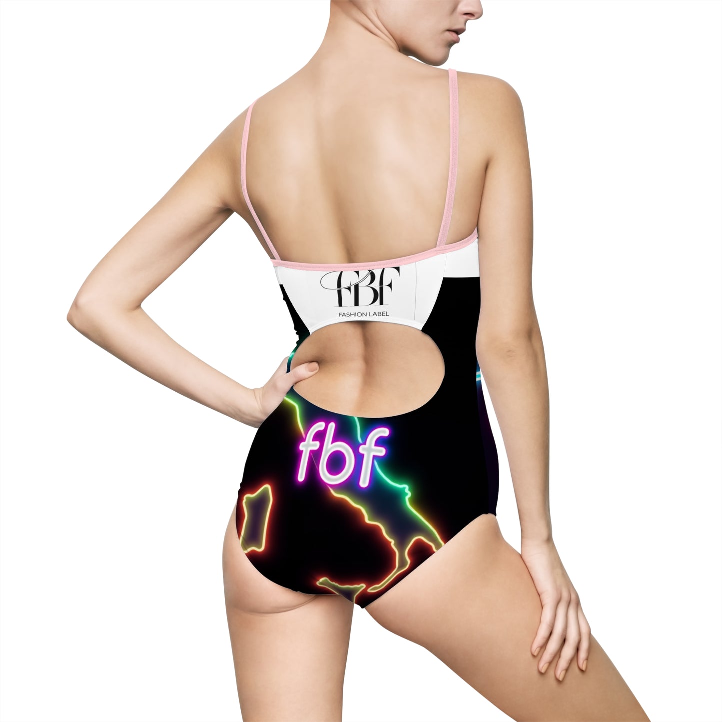 Neon Graphic Women's Swimsuit, Stylish Swimwear for Beach Days, Pool Parties, Summer Vacation, Gifts for Fashion Lovers