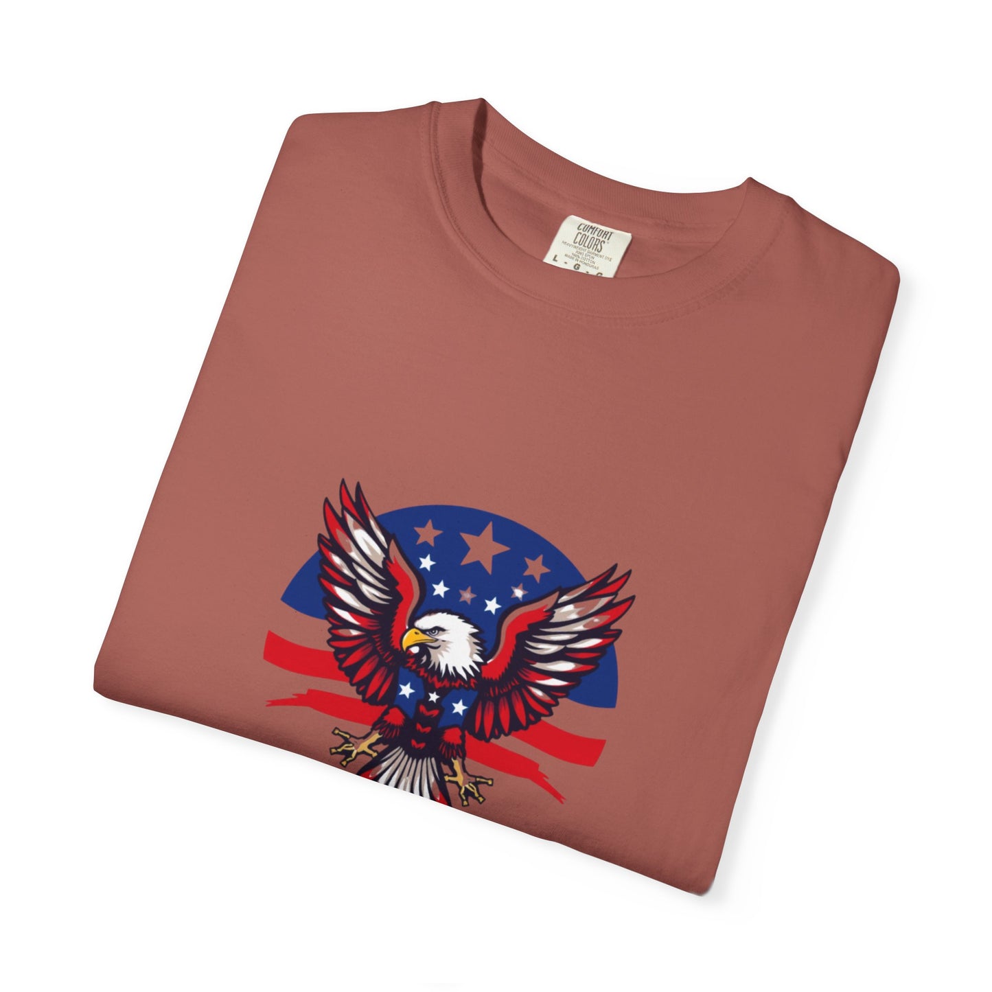 Patriotic T-Shirt with Eagle Graphic | Faith By Flag Tee, Unisex Apparel, Independence Day Shirt, Casual Wear, Gift for Veterans