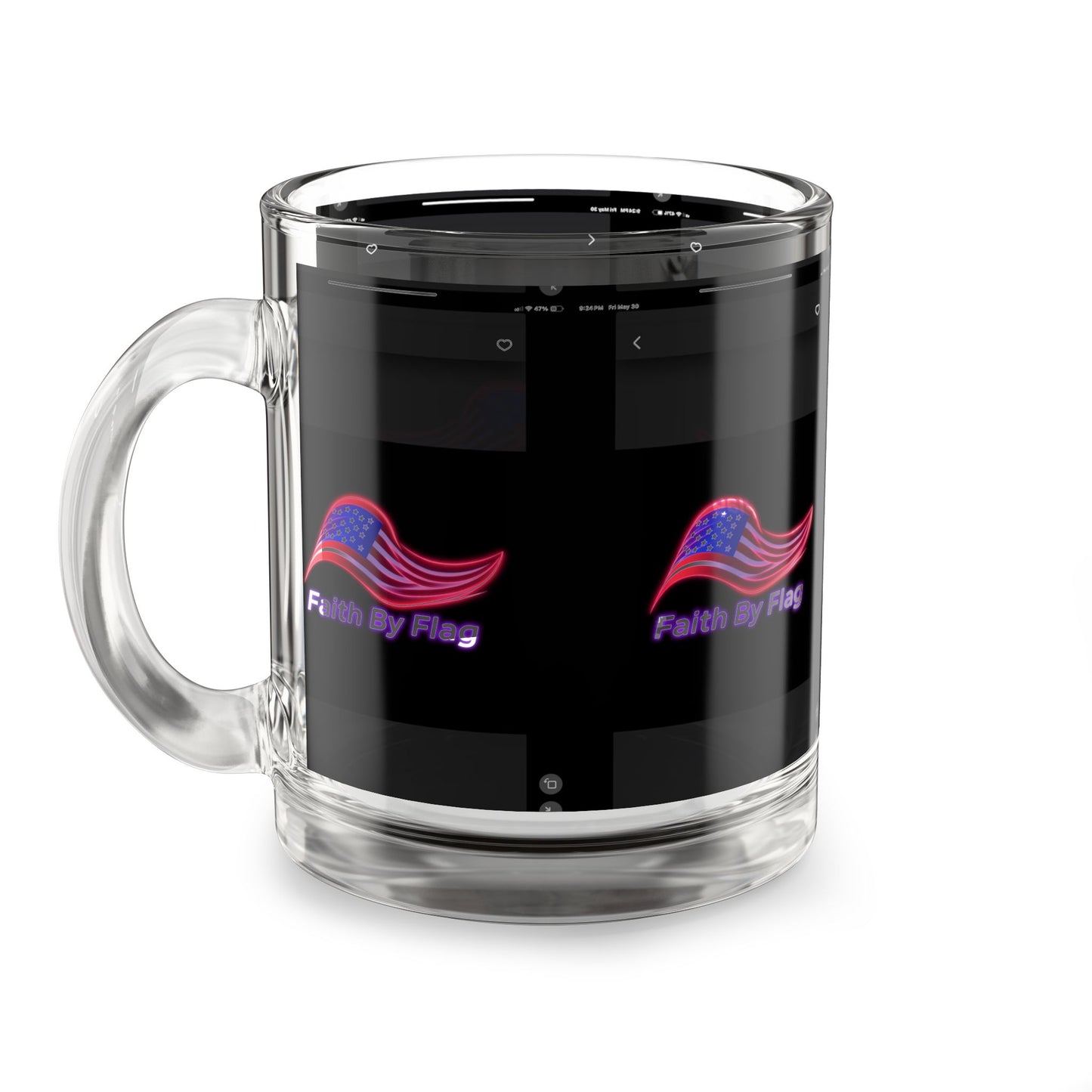 Patriotic Glass Mug with American Flag Design - Perfect for Independence Day, Veterans Day, Faith, or Anytime Drinkware, Gift for Patriots
