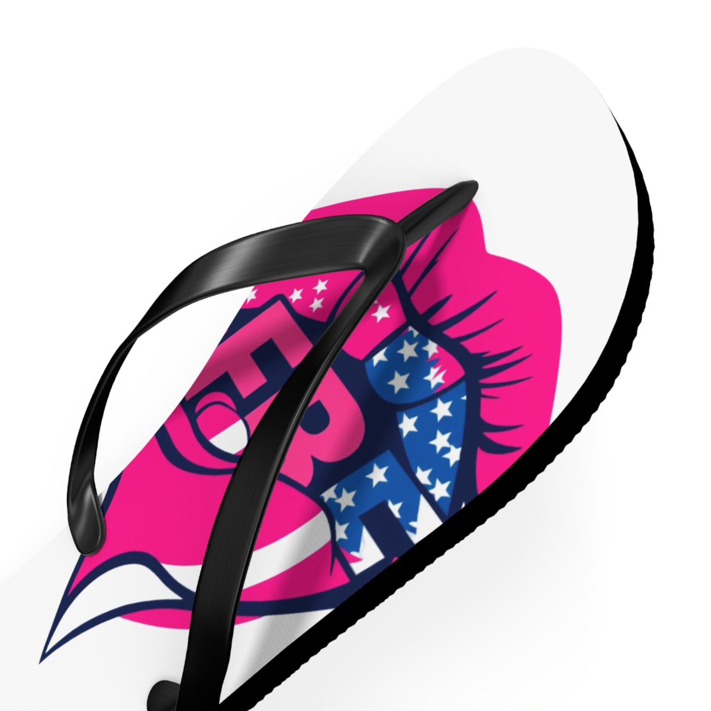 Patriotic Flip Flops with Kiss Design | Fun Summer Footwear, Vacation Sandals, Memorial Day, 4th of July, Beachwear