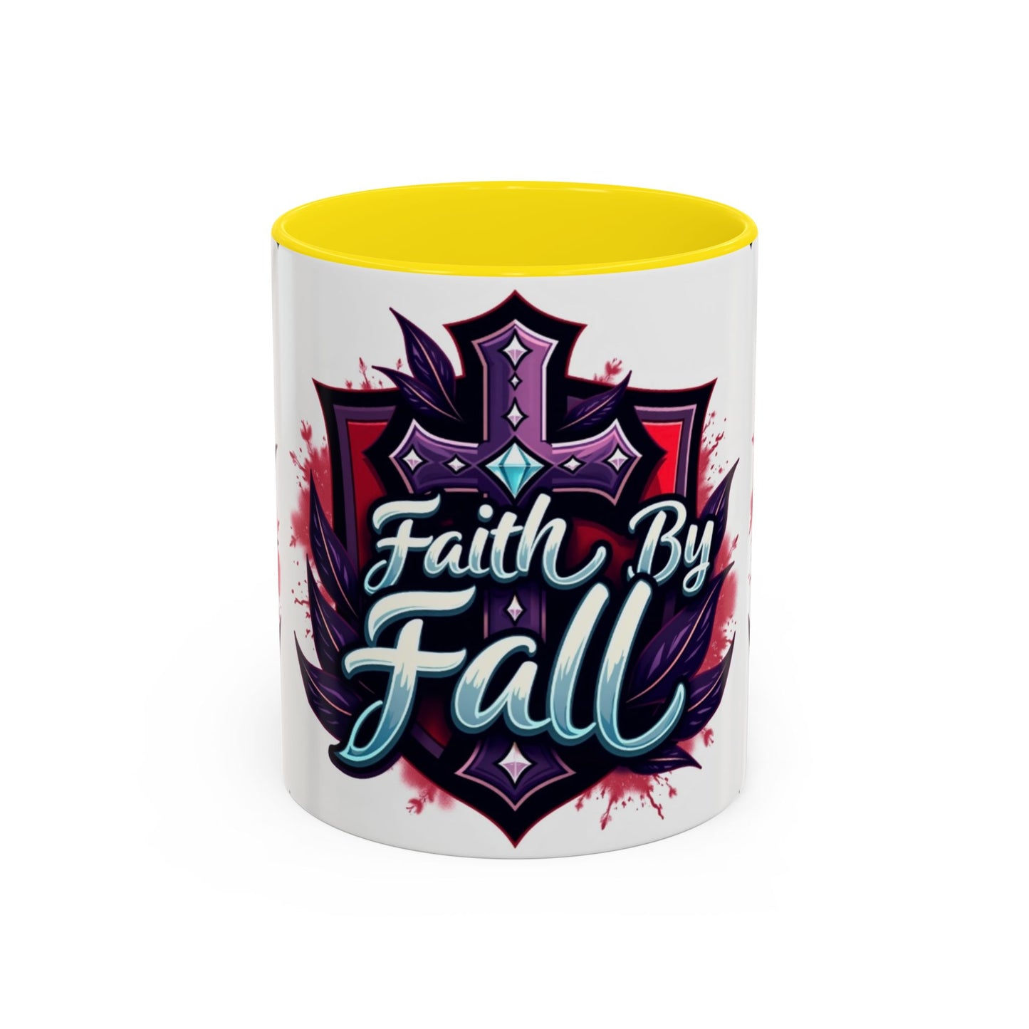 Faith By Fall Accent Coffee Mug, Inspirational Mug, Gift for Coffee Lovers, Autumn Decor, Fall Mugs, Personalized Drinkware