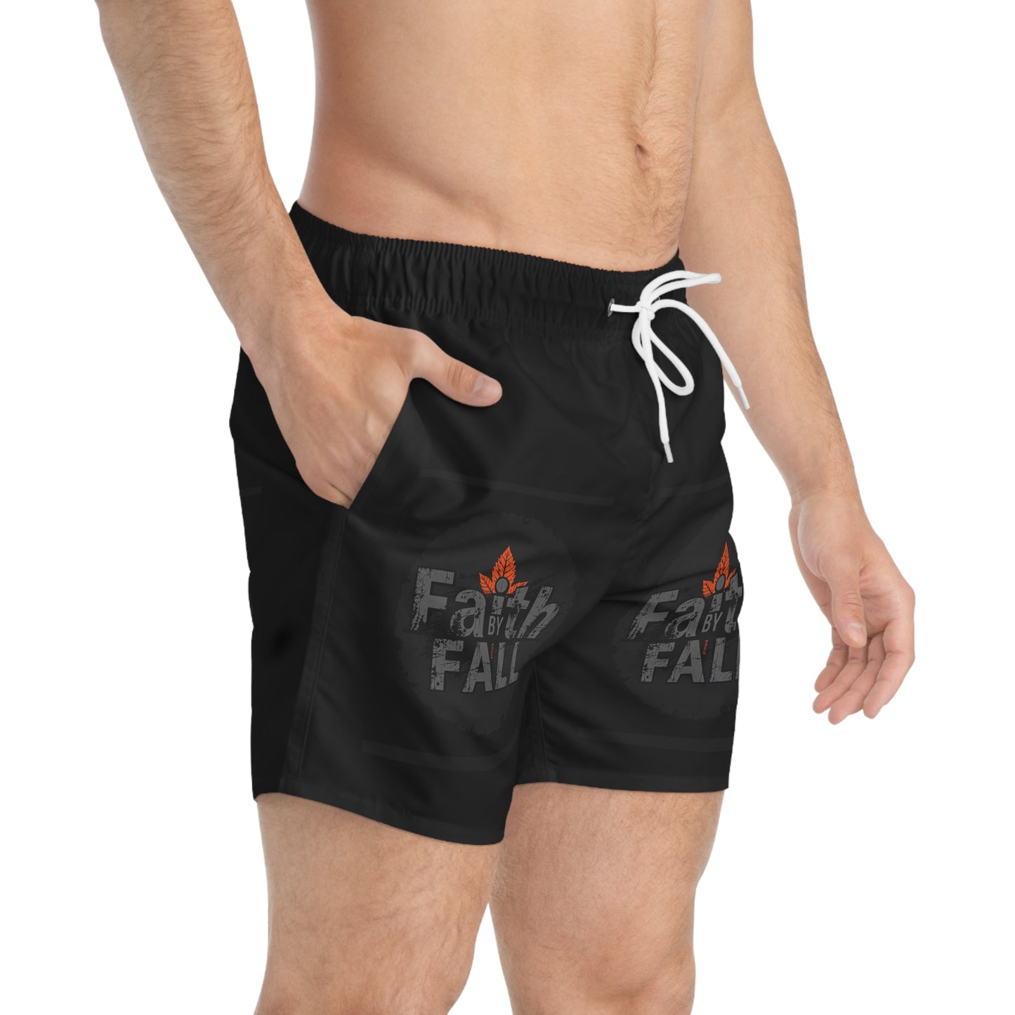 Faith By Fall Swim Trunks - Stylish Beachwear for Autumn Vibes