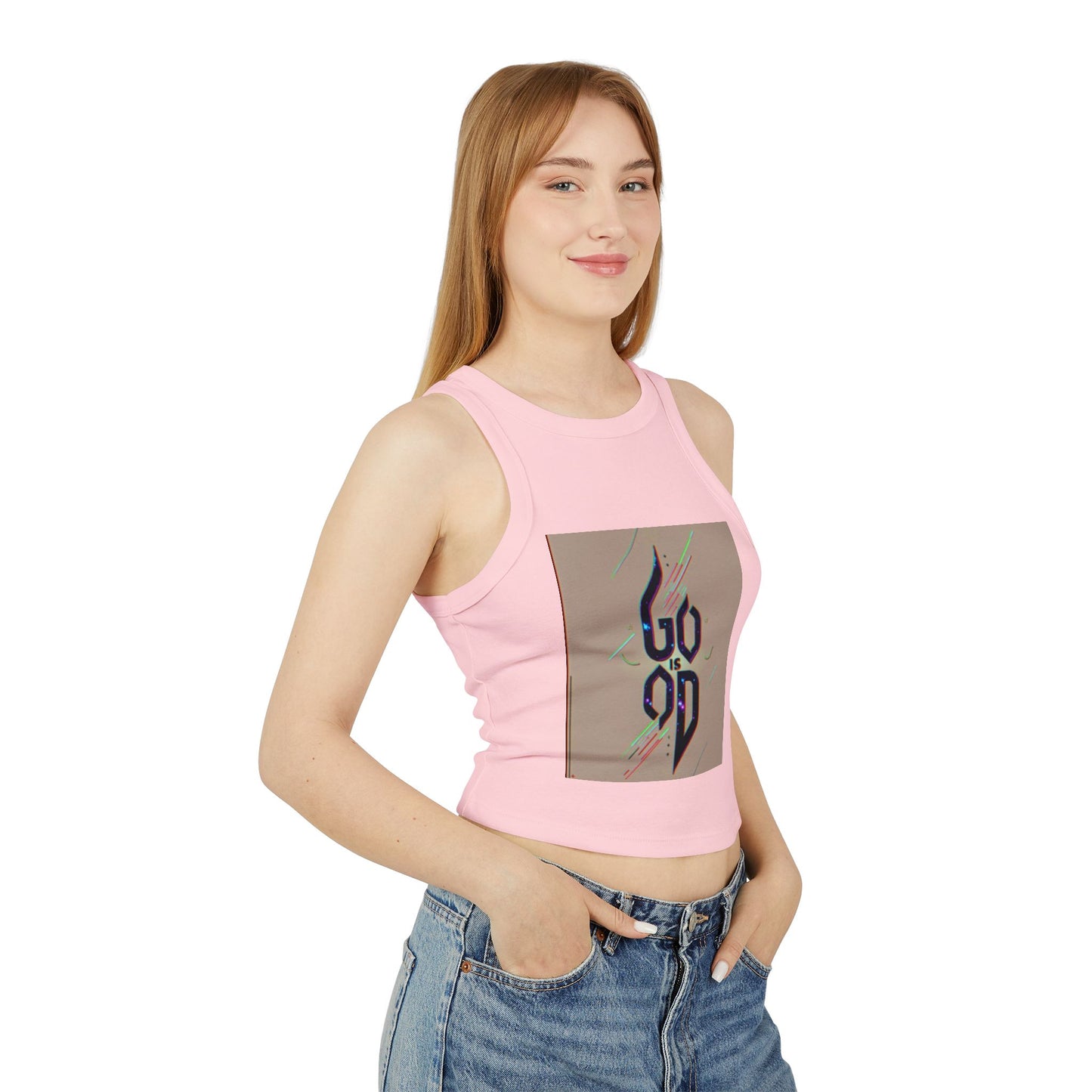 Inspirational Women's Micro Rib Racer Tank Top, Empowerment Tee, Motivational Workout Shirt, Stylish Athleisure Top, Gift for Her