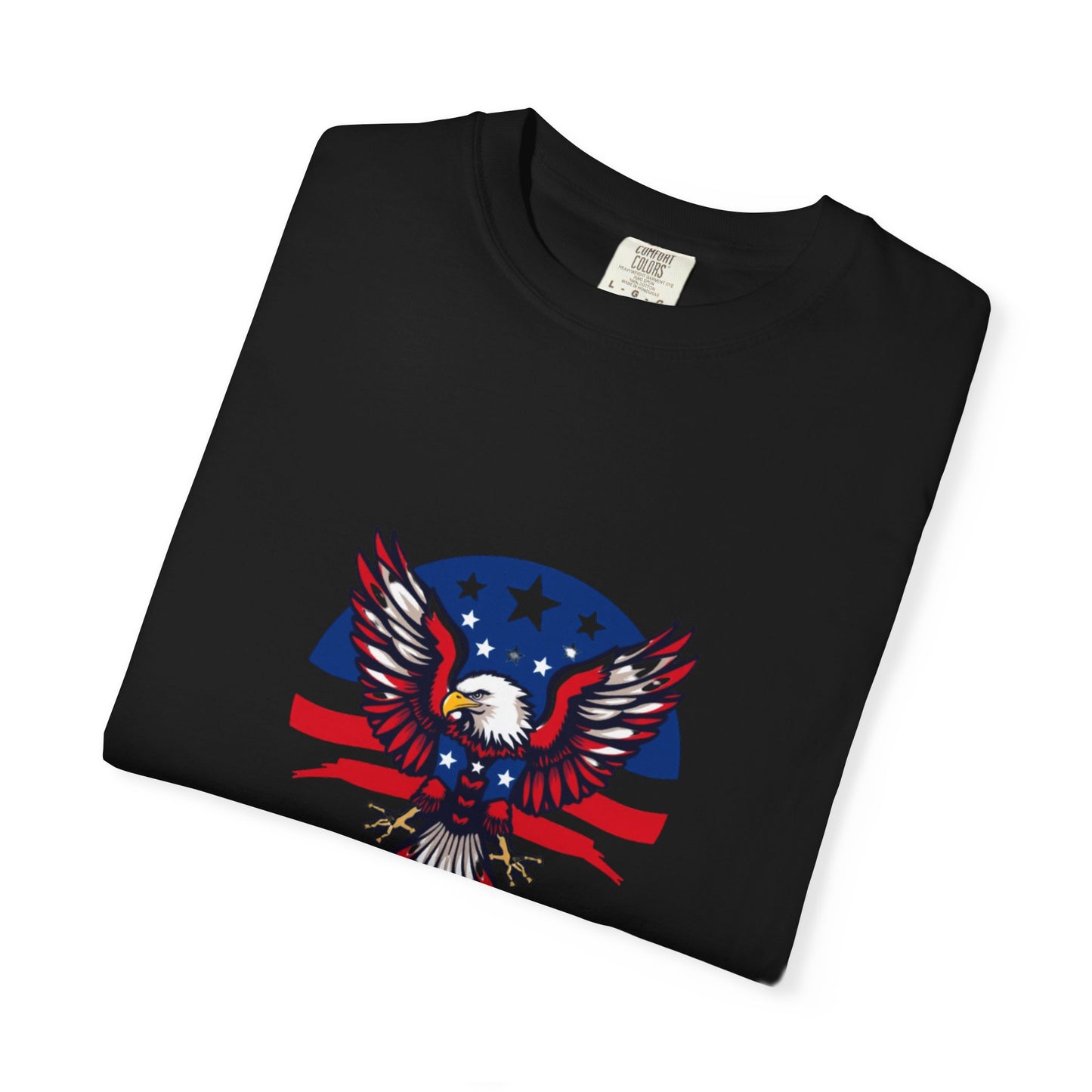 Patriotic T-Shirt with Eagle Graphic | Faith By Flag Tee, Unisex Apparel, Independence Day Shirt, Casual Wear, Gift for Veterans