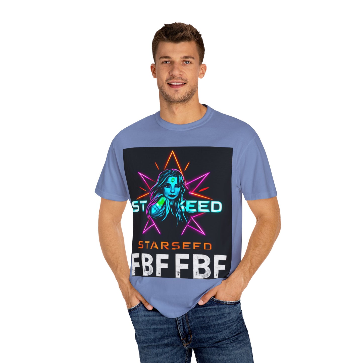 Neon Graphic T-Shirt - Starseed FBF Tee, Unisex Fashion, Cool Gift, Festival Wear, Retro Style, Casual Streetwear