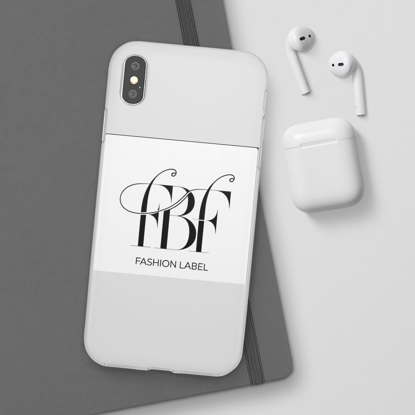 Chic Flexi Phone Case with Fashion Label Design