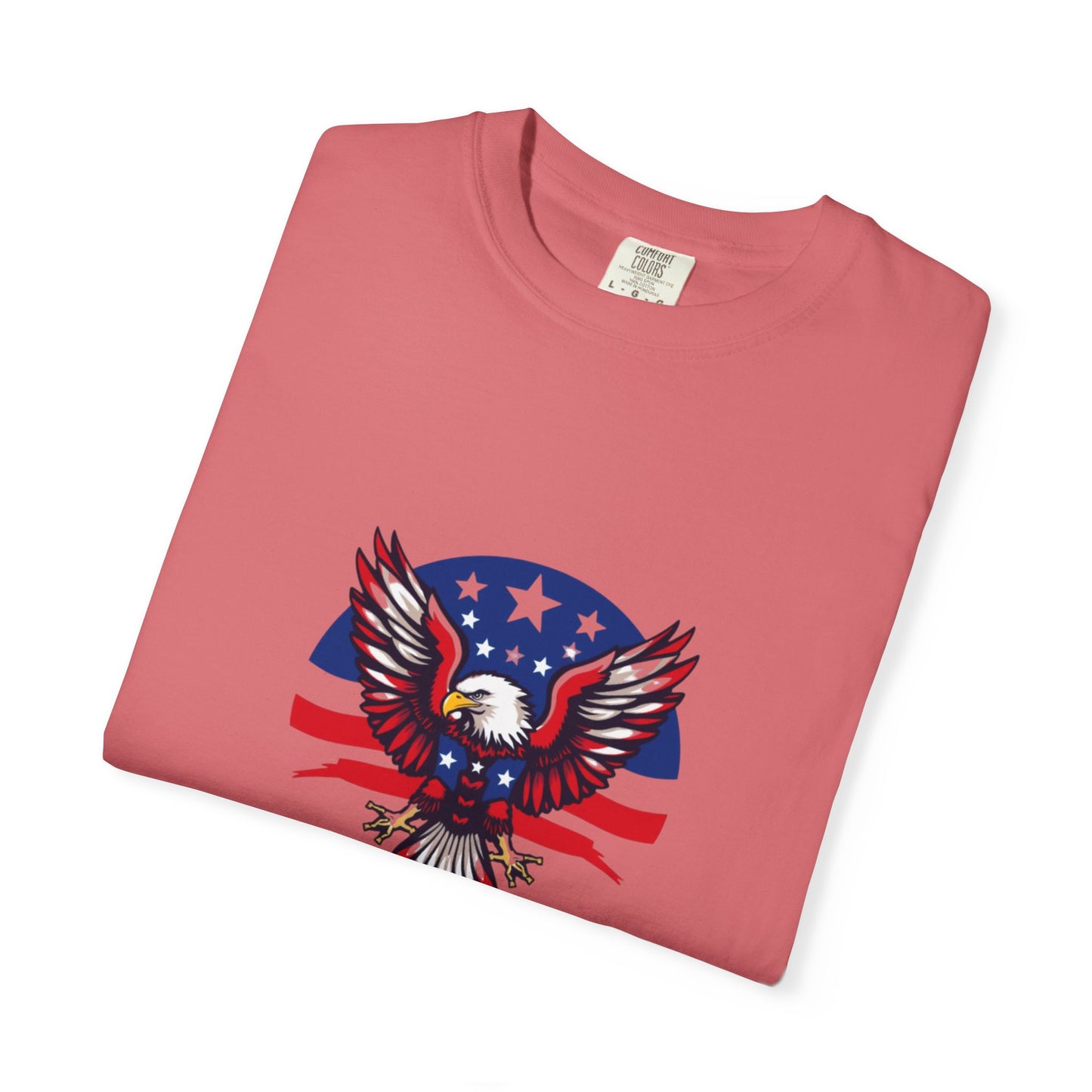 Patriotic T-Shirt with Eagle Graphic | Faith By Flag Tee, Unisex Apparel, Independence Day Shirt, Casual Wear, Gift for Veterans