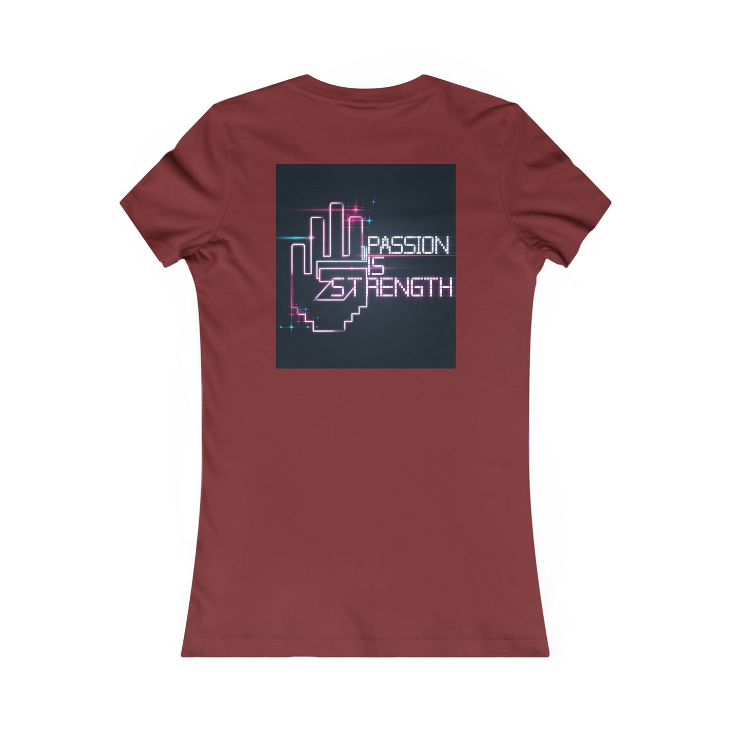 Passion Is Strength Women’s Tee — Retro Neon Hand Graphic