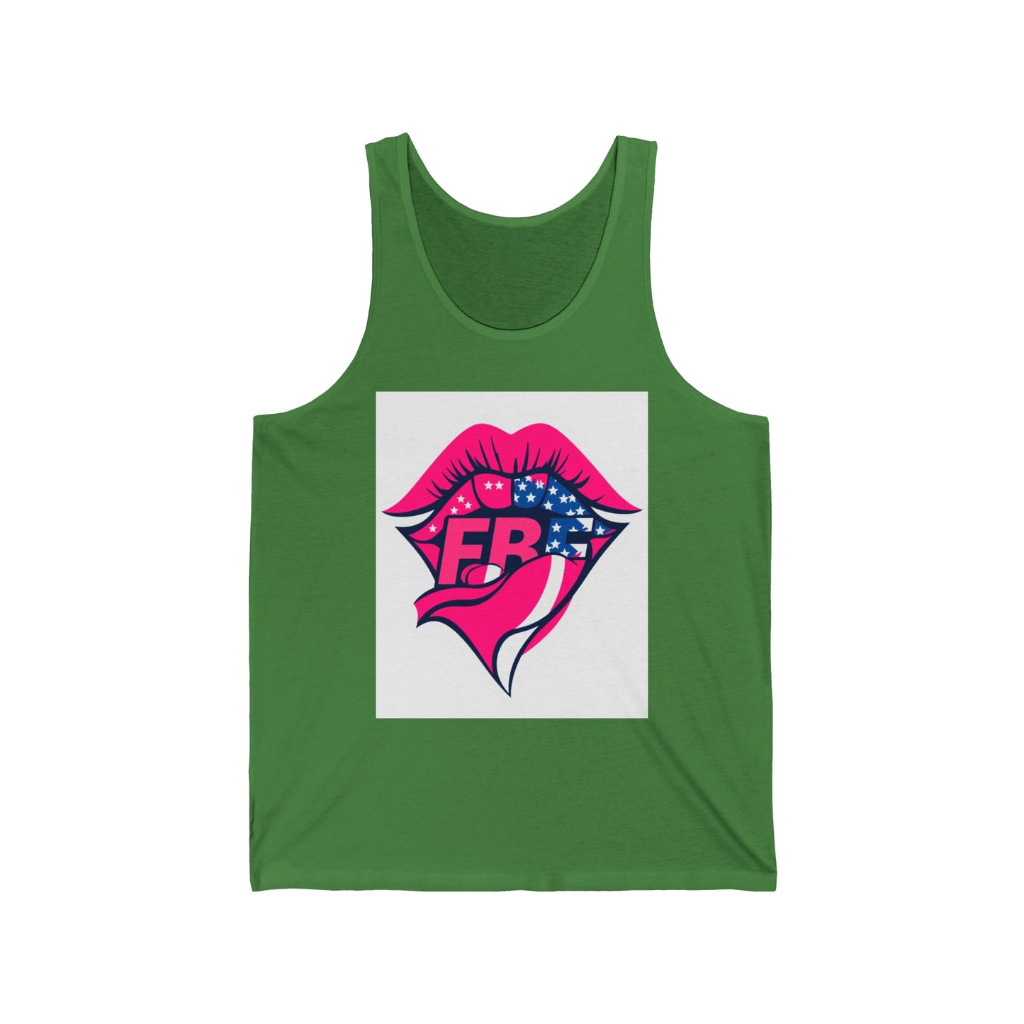 Patriotic Kiss Unisex Jersey Tank, Summer Top, Pride Apparel, Festival Wear, Casual Outfit, Gift for Her