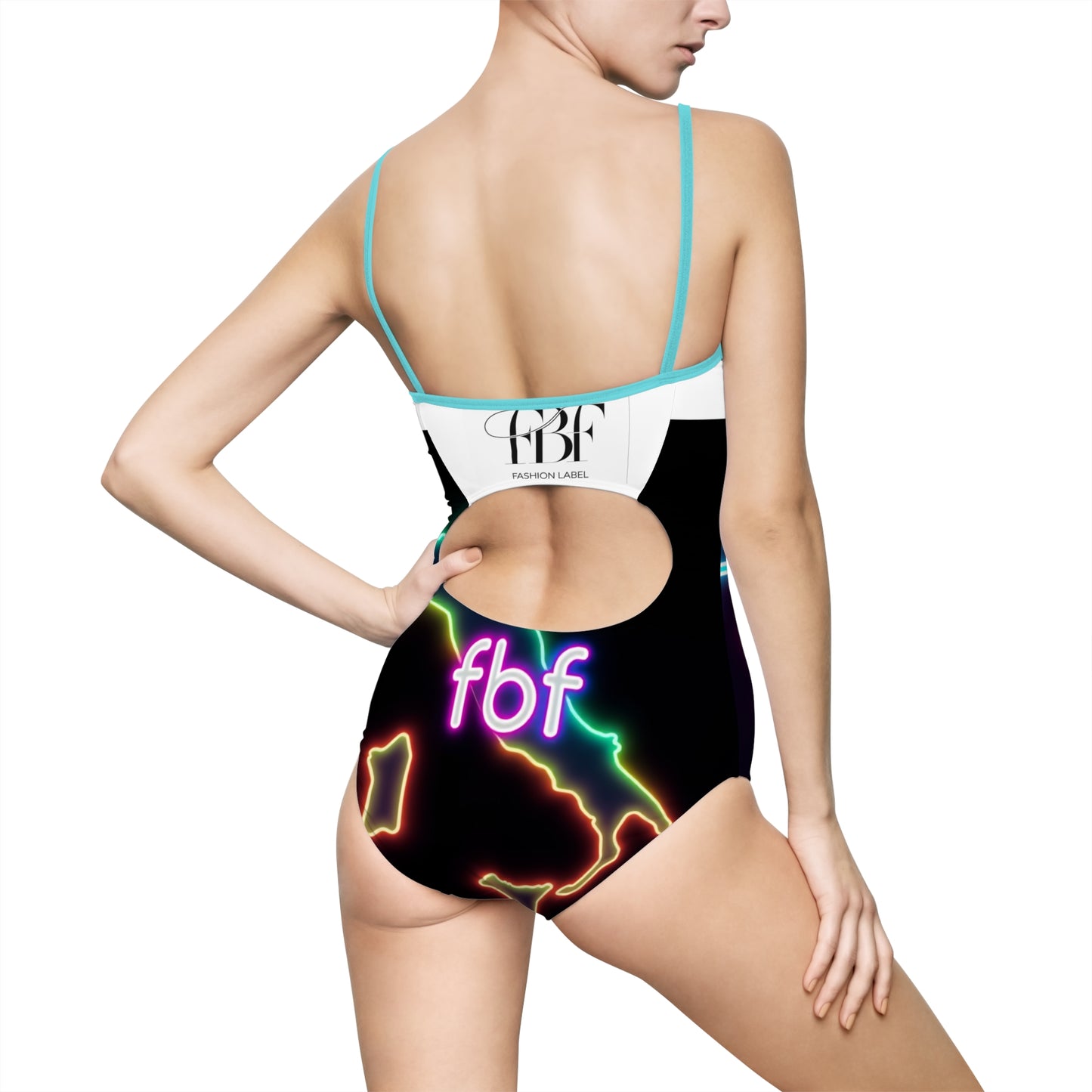 Neon Graphic Women's Swimsuit, Stylish Swimwear for Beach Days, Pool Parties, Summer Vacation, Gifts for Fashion Lovers