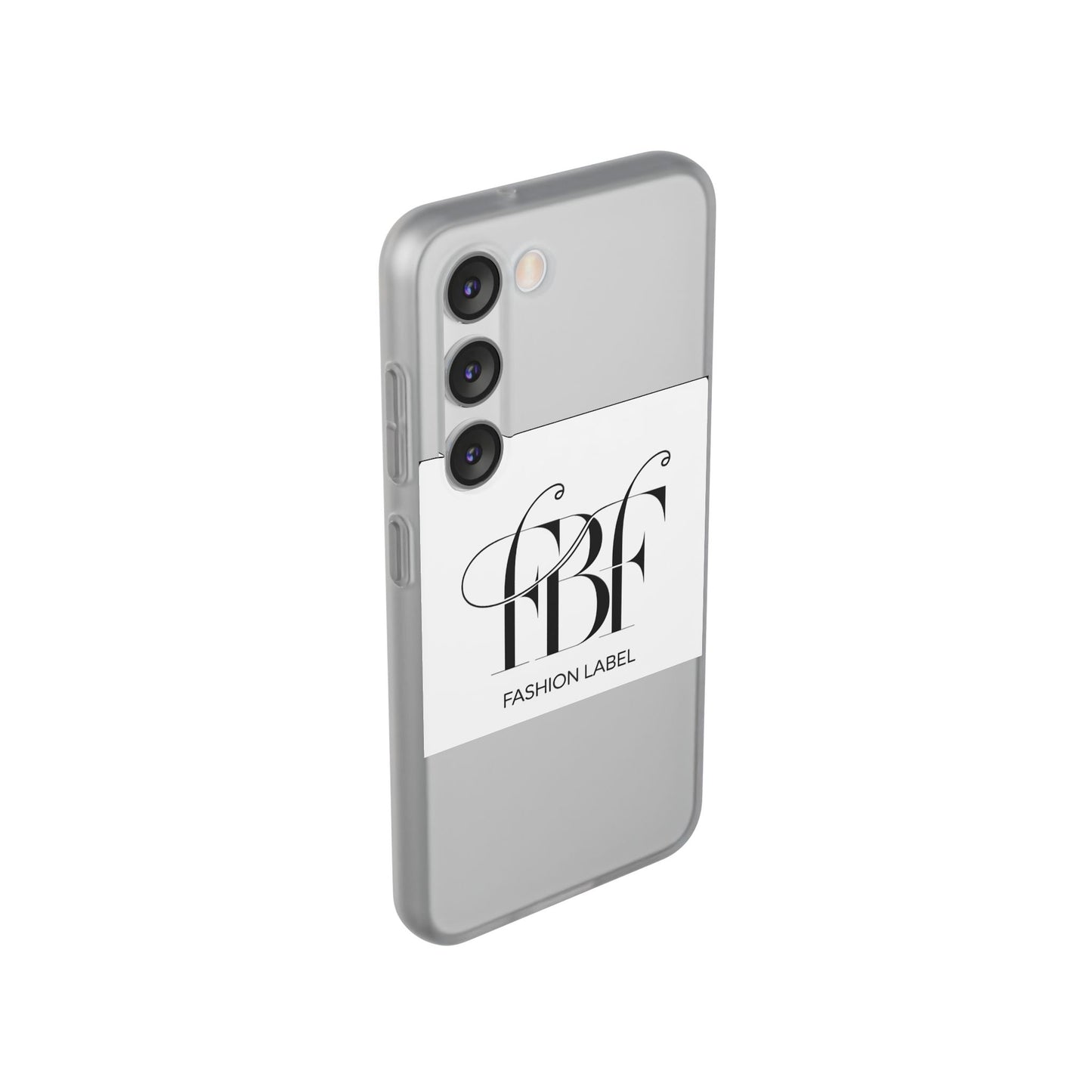 Chic Flexi Phone Case with Fashion Label Design