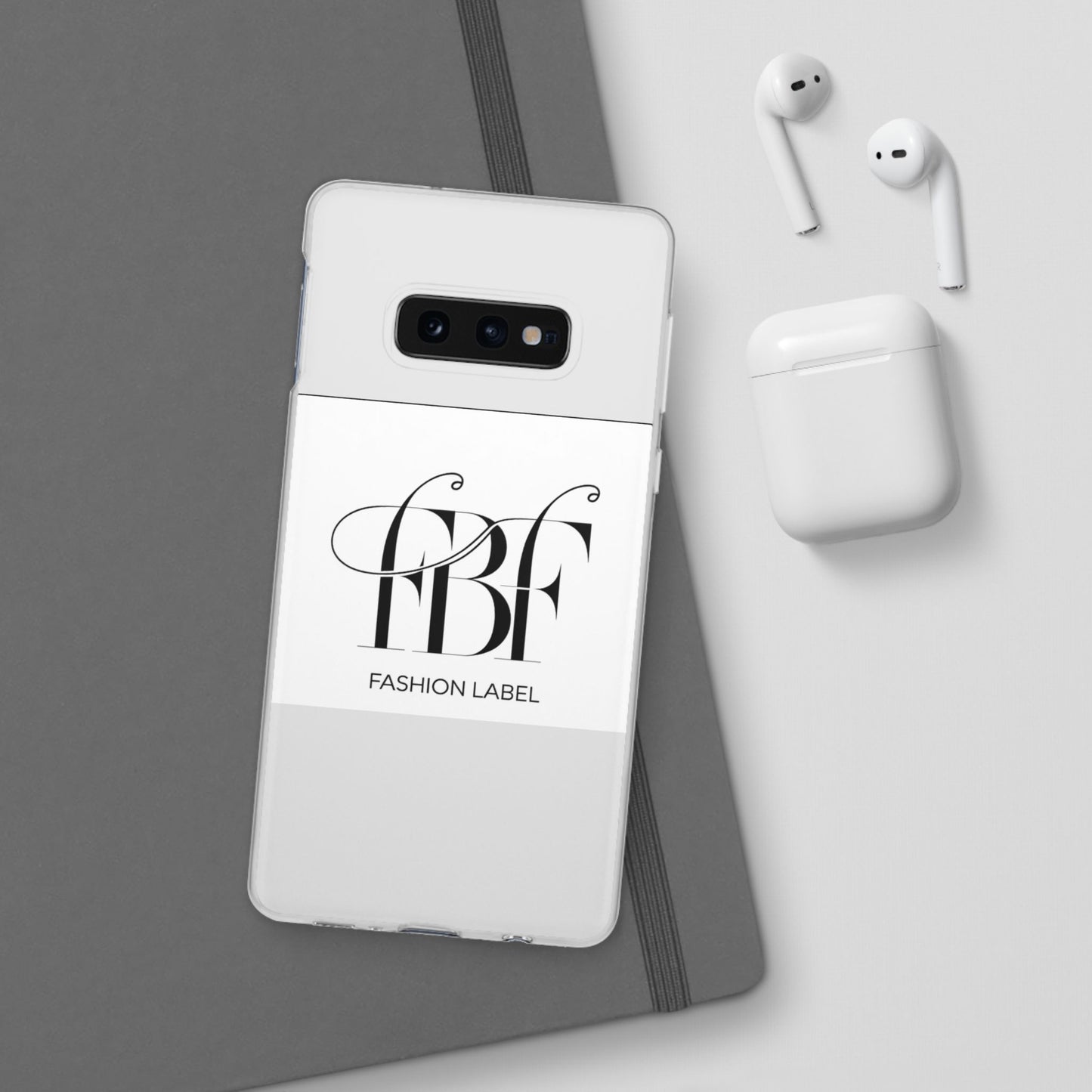 Chic Flexi Phone Case with Fashion Label Design