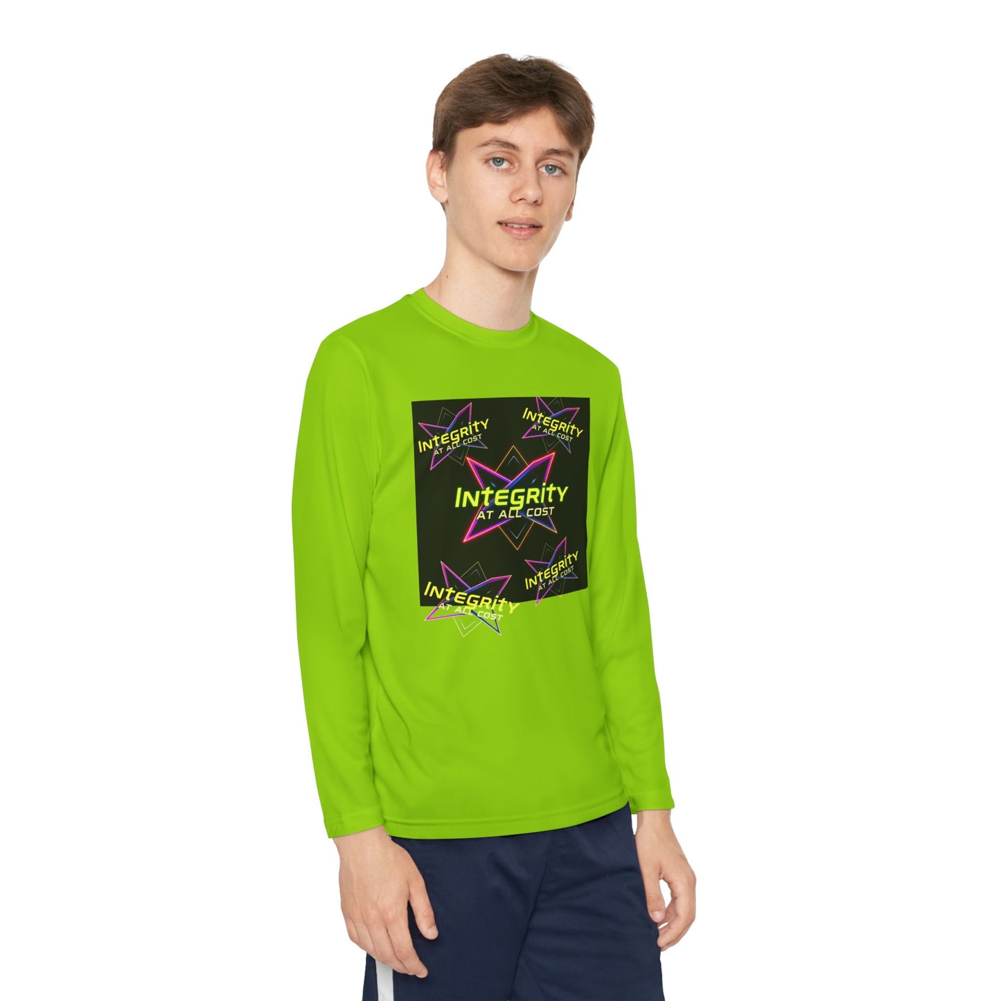 Integrity Youth Long Sleeve Tee, Cool Graphic Shirt, Motivational Apparel, Perfect for Sports, Birthday Gift