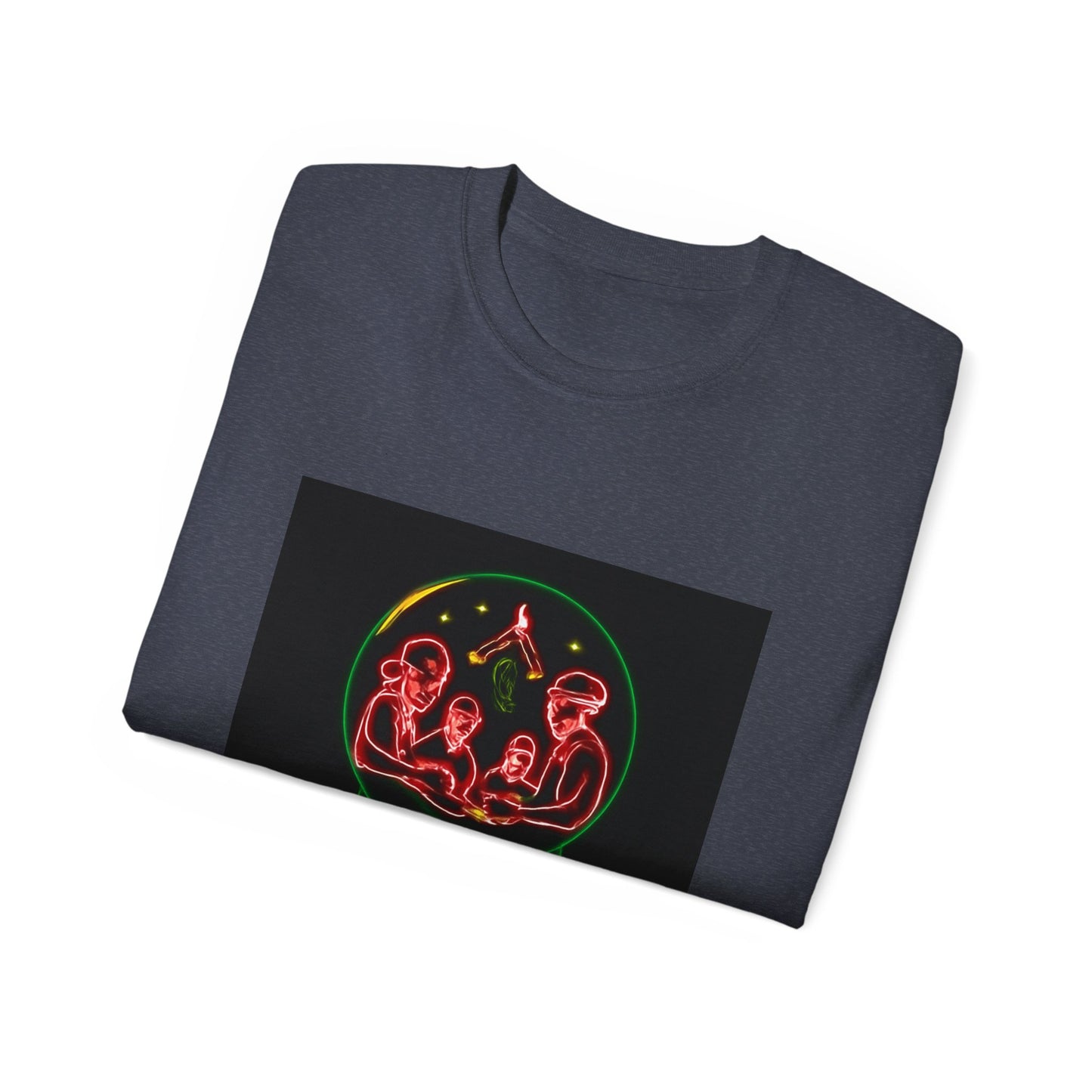 Festive Alien Tee, Unisex Holiday T-Shirt, Graphic Tee for Parties, Fun Gift for Friends, Quirky Style for Casual Wear