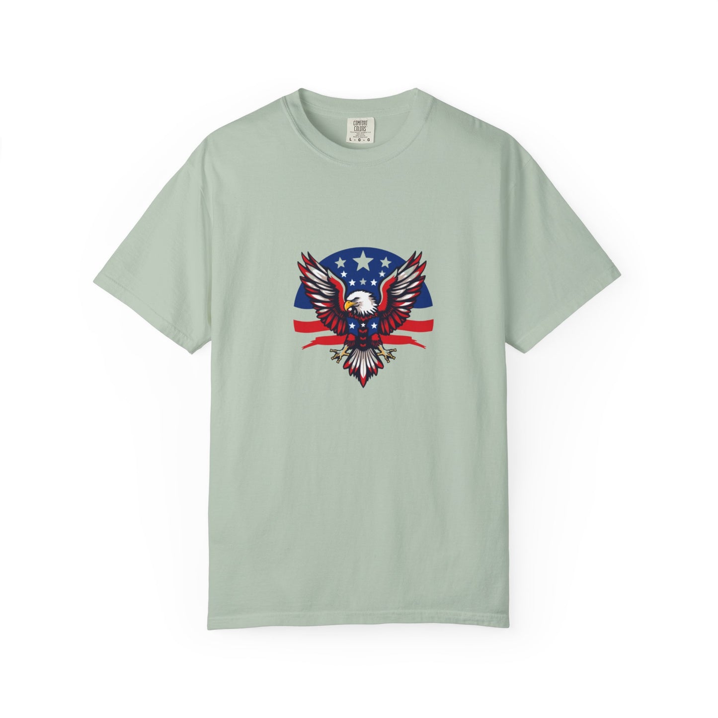 Patriotic T-Shirt with Eagle Graphic | Faith By Flag Tee, Unisex Apparel, Independence Day Shirt, Casual Wear, Gift for Veterans