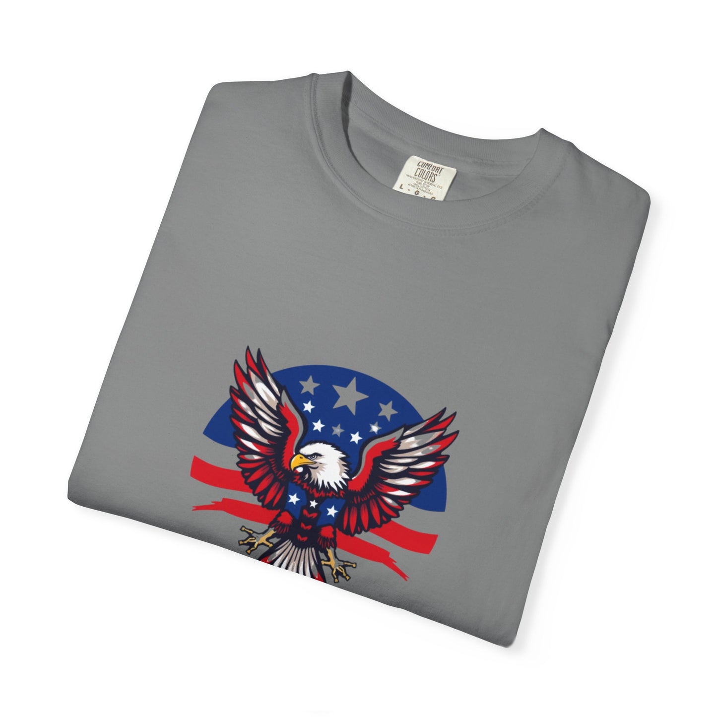 Patriotic T-Shirt with Eagle Graphic | Faith By Flag Tee, Unisex Apparel, Independence Day Shirt, Casual Wear, Gift for Veterans